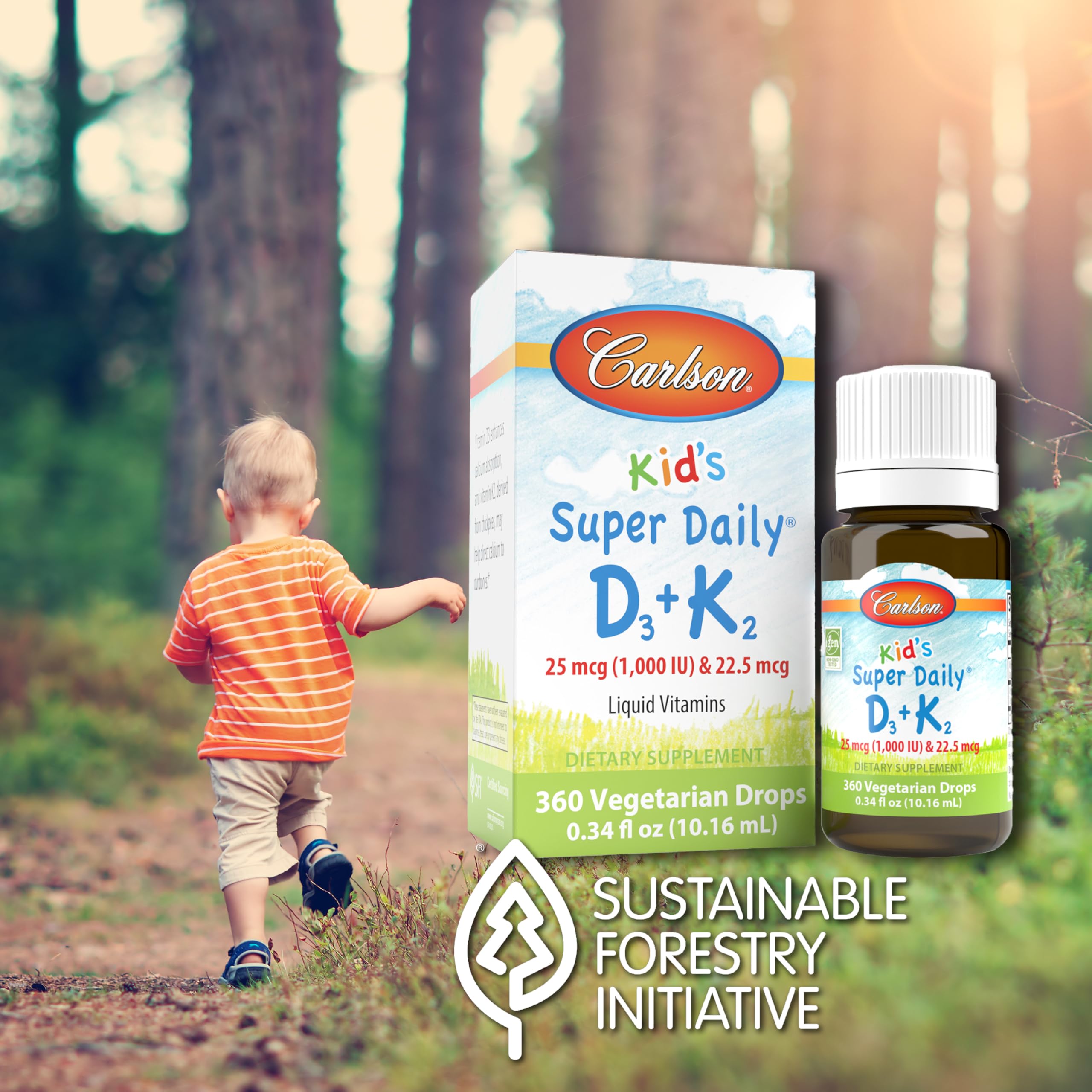 Foto 4 | Gotas De Vitamina D3+k2 Carlson Kid's Super Daily De 25 Mcg/1000 Ui - Venta Internacional.