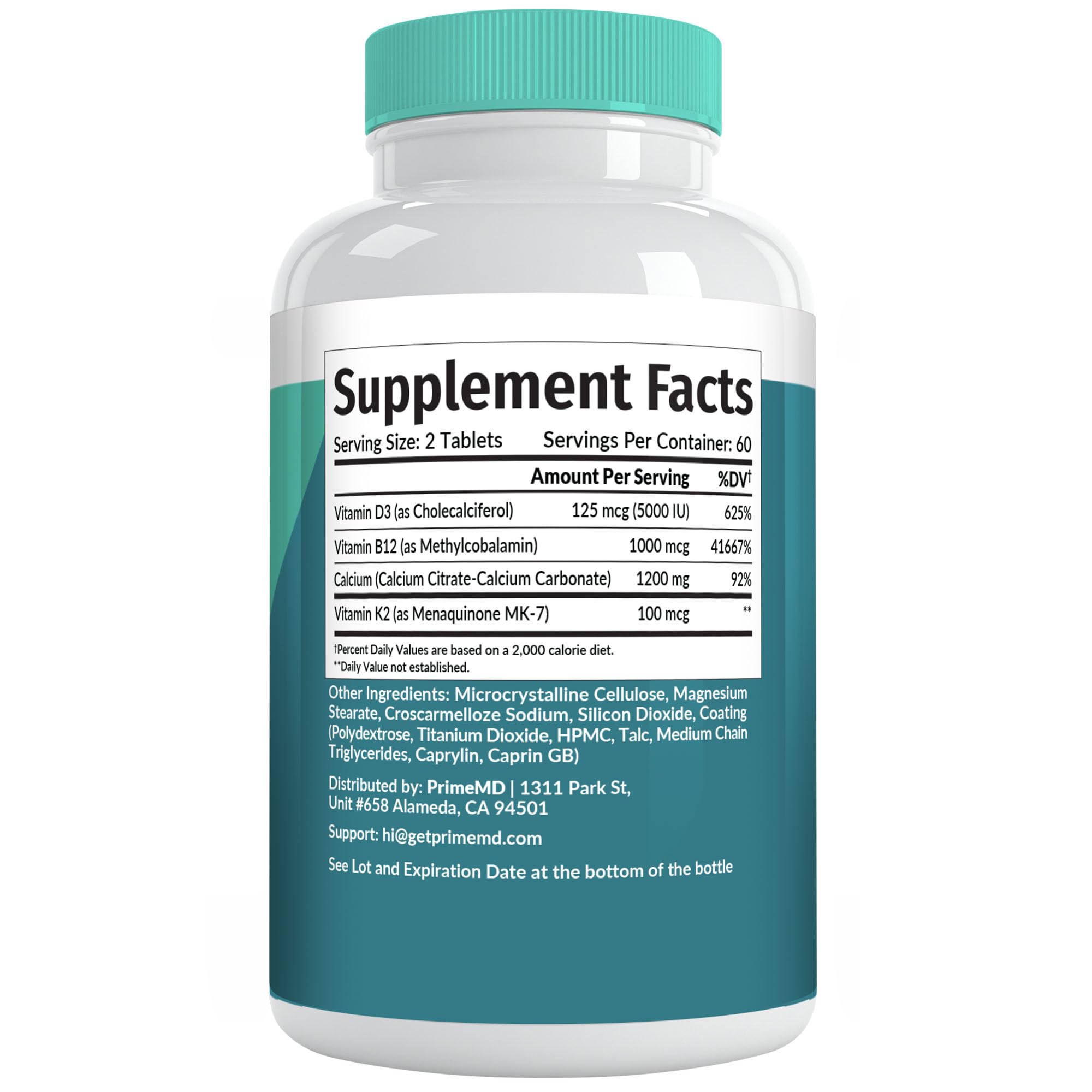 Foto 8 pulgar | Suplemento Calcio Primemd 4 en 1 1200 Mg con Vitamina D3 K2 B12 - Venta Internacional