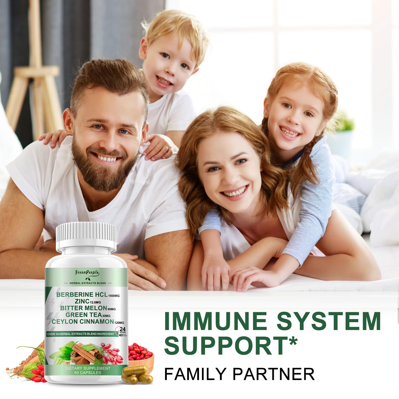 Foto 7 pulgar | Suplemento Greenpeople Berberine 1500 Mg con Canela de Ceilán 60 - Venta Internacional
