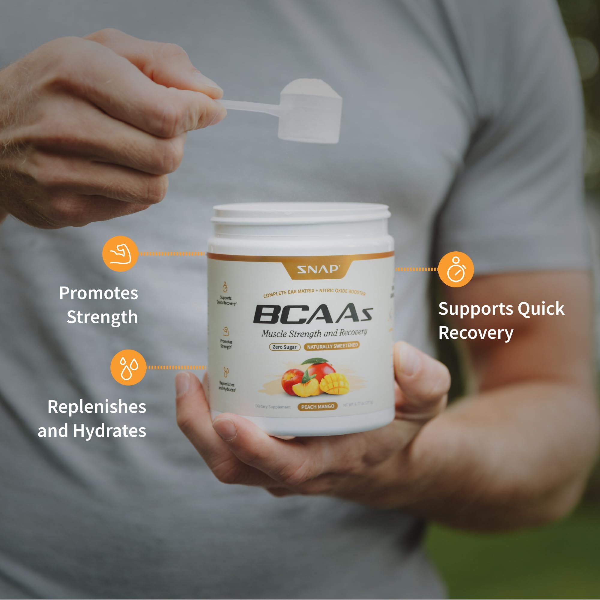 Foto 5 pulgar | Bcaas Snap Peach Mango 277 g-Venta Internacional