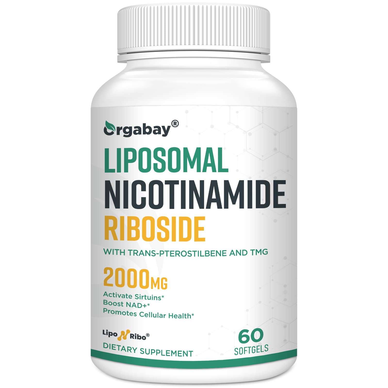 Foto 2 pulgar | Suplemento Liposomal de Ribósido de Nicotinamida Orgabay 2000 mg -Venta Internacional