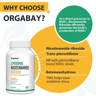 Foto 5 | Suplemento Liposomal de Ribósido de Nicotinamida Orgabay 2000 mg -Venta Internacional