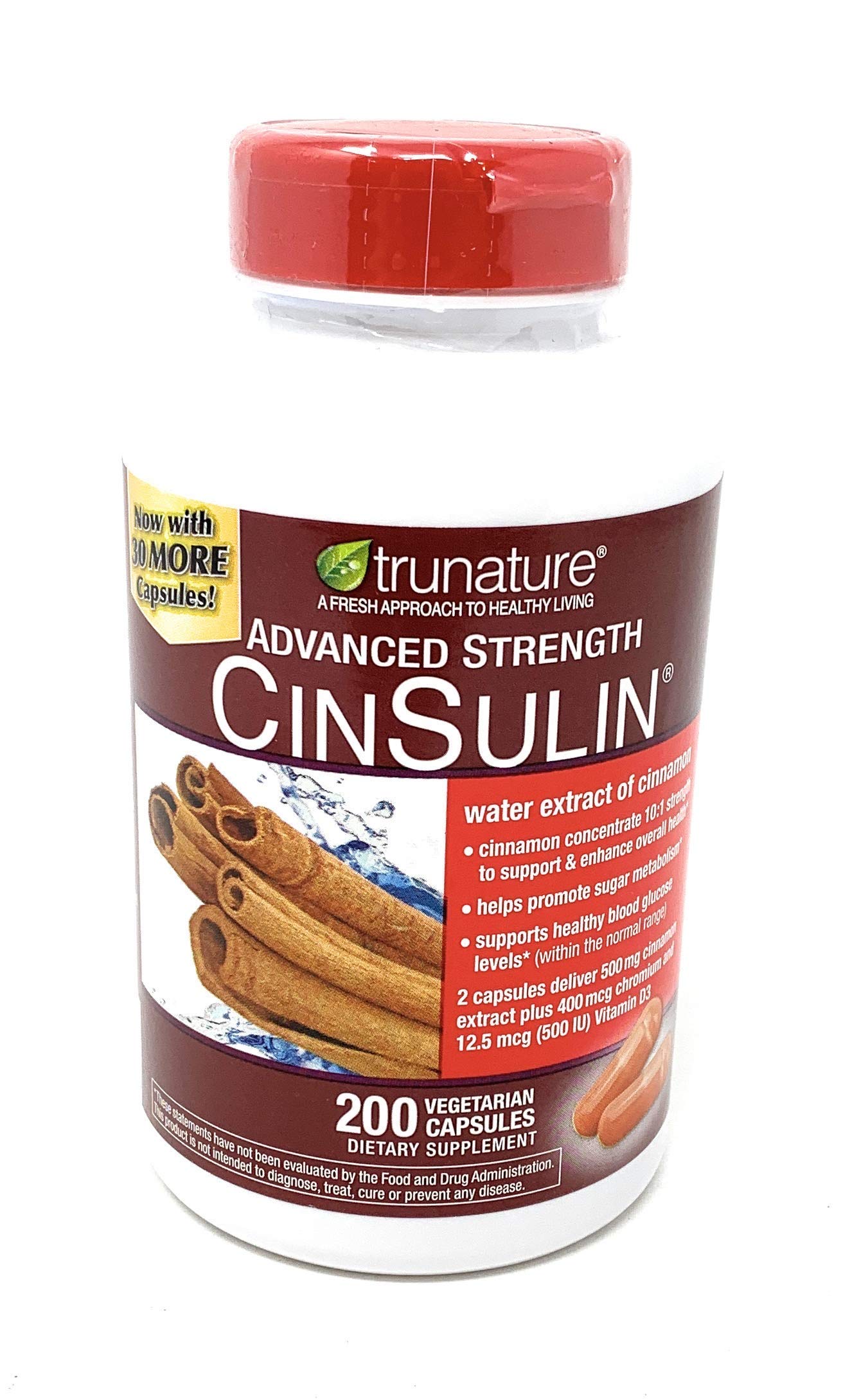 Foto 4 pulgar | Suplemento Trunature Advanced Strength Insulina 500 Mg X 200 Cápsulas (paquete De 2) - Venta Internacional.