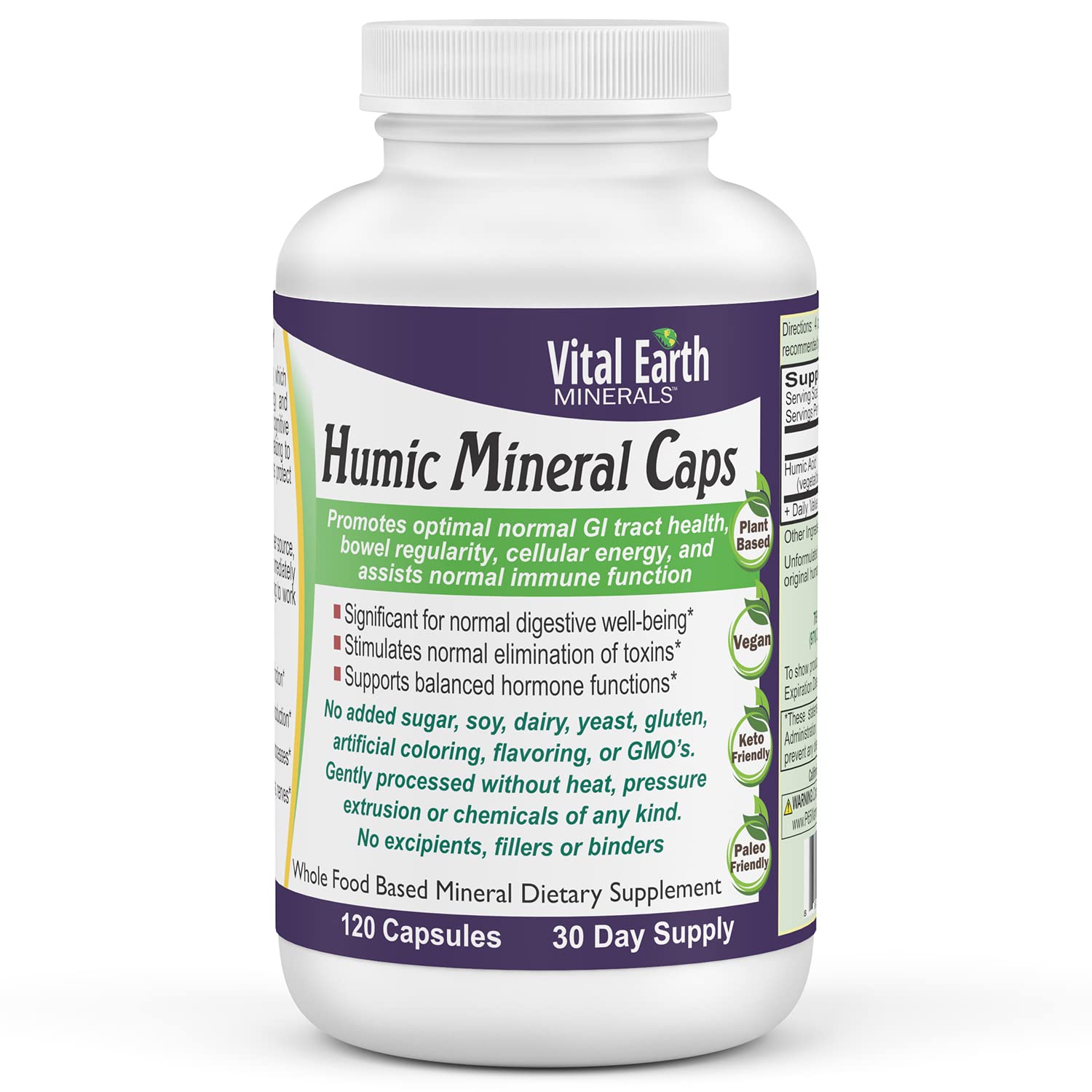 Foto 2 pulgar | Humic Minerals Vital Earth Minerals 120 Cápsulas-Venta Internacional