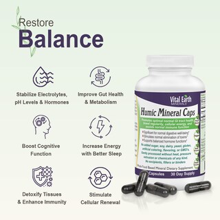 Foto 5 | Humic Minerals Vital Earth Minerals 120 Cápsulas-Venta Internacional