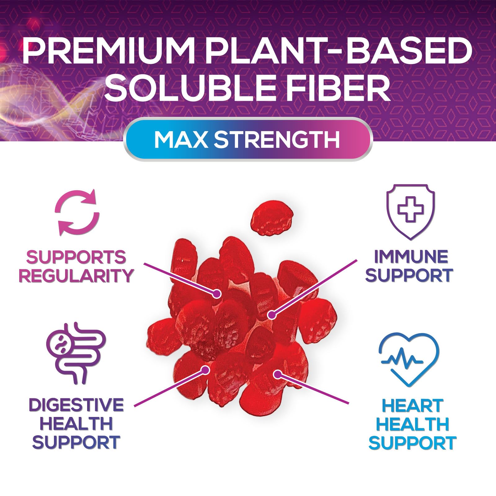 Foto 7 pulgar | Prebioticos Fiber Gummies Nature's Nutrition 60 Unidades - Venta Internacional