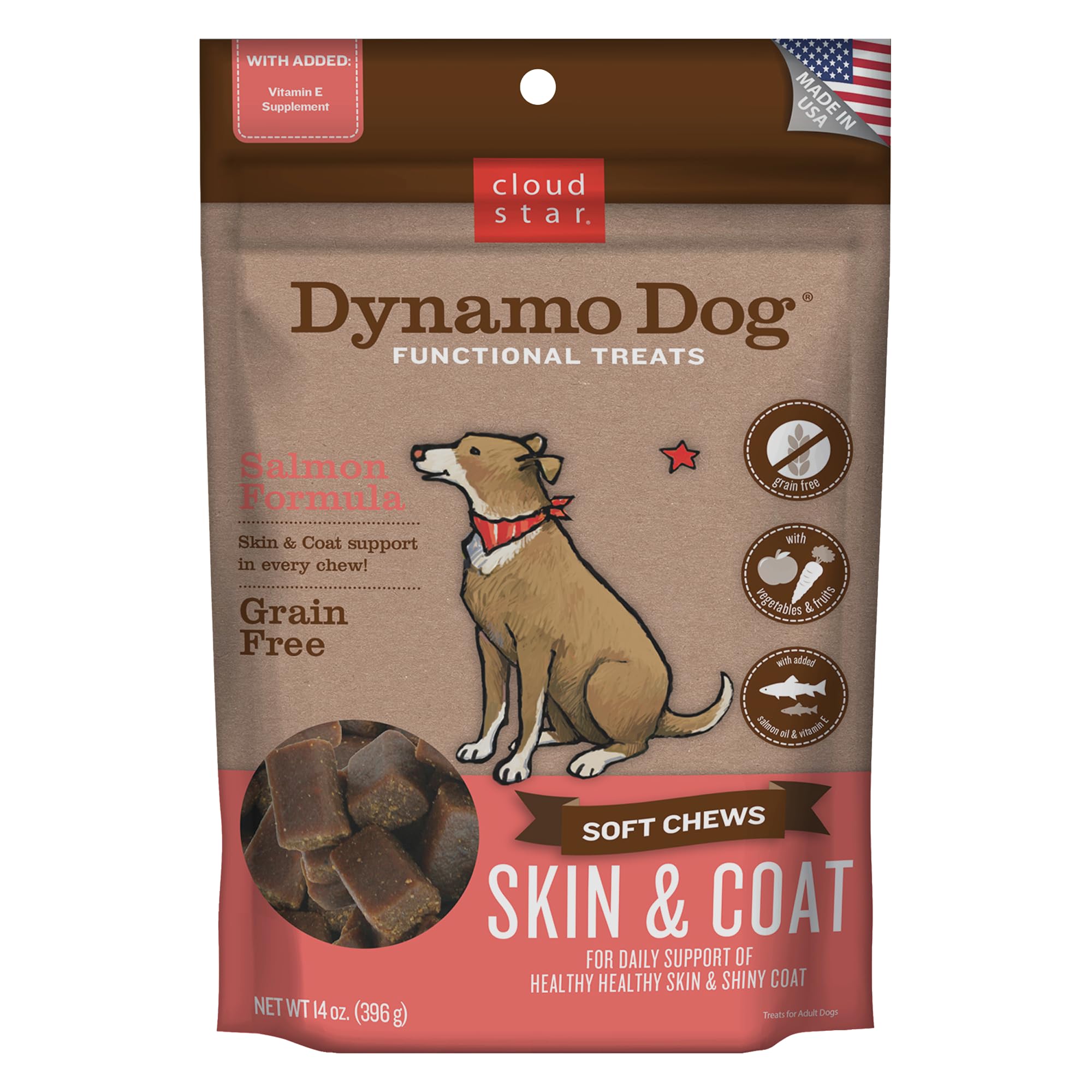 Foto 2 pulgar | Dog Treats Cloud Star Dynamo Para Piel Y Pelo De Perro, Salmón, 400 G - Venta Internacional.