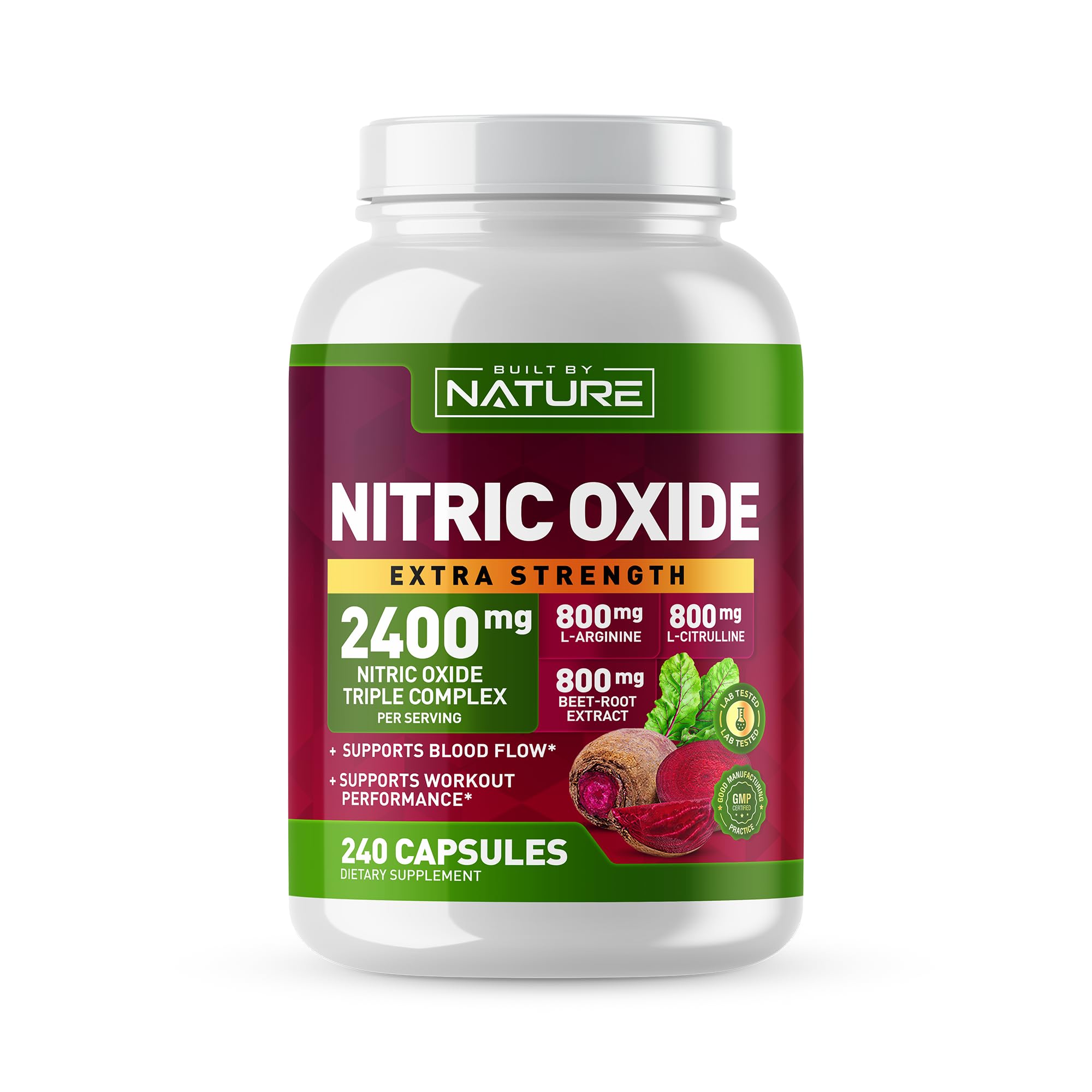 Foto 2 pulgar | Suplemento Óxido Nítrico Built By Nature 2400 Mg 240 Cápsulas - Venta Internacional