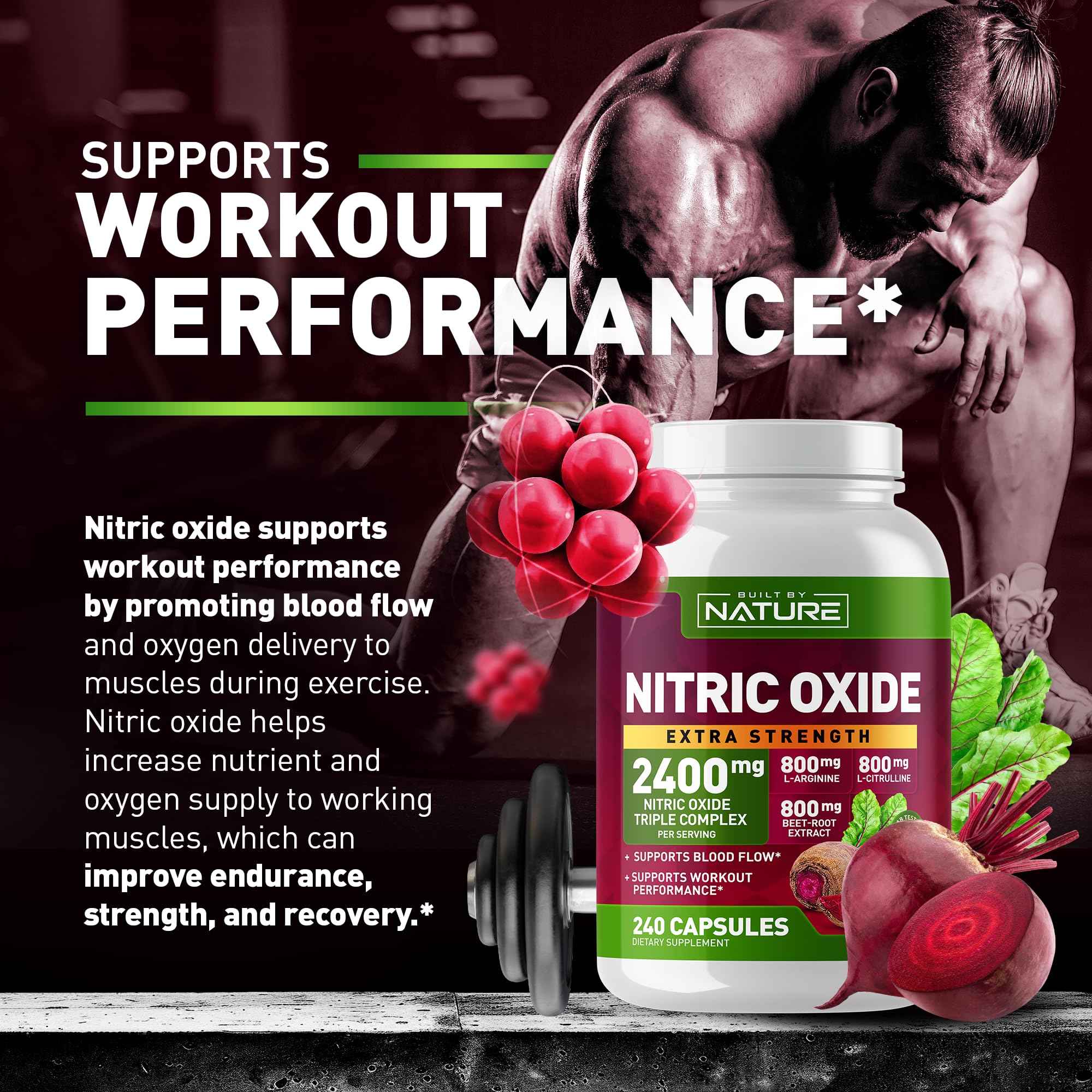 Foto 6 pulgar | Suplemento Óxido Nítrico Built By Nature 2400 Mg 240 Cápsulas - Venta Internacional