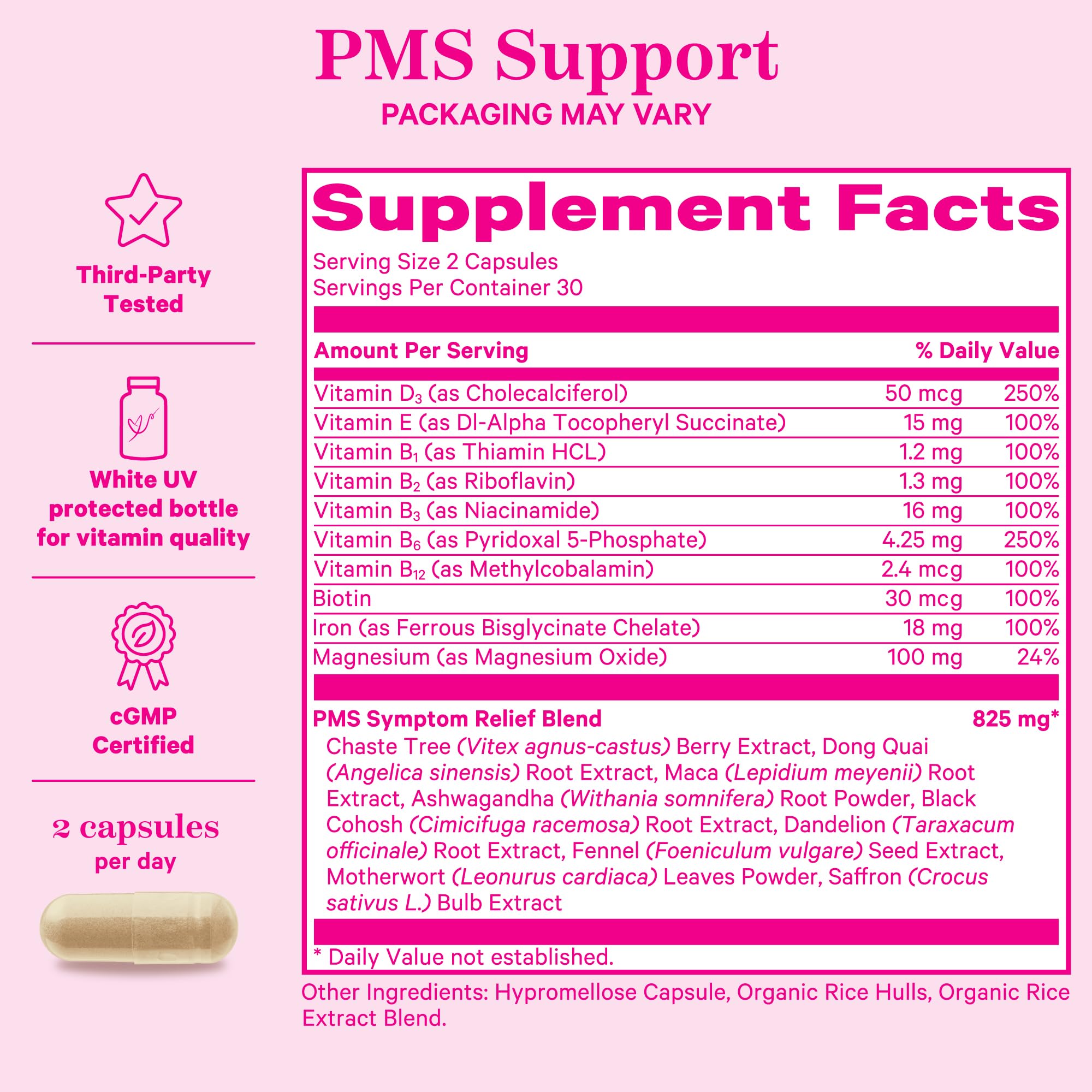 Foto 5 pulgar | Suplemento Pink Stork Pms con Vitex Ashwagandha 60 Cápsulas - Venta Internacional