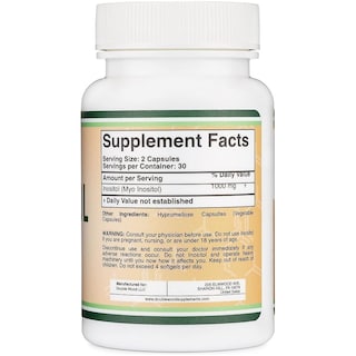 Foto 2 | Suplementos Alimenticios Double Wood Inositol 1000 mg 60 Cápsulas