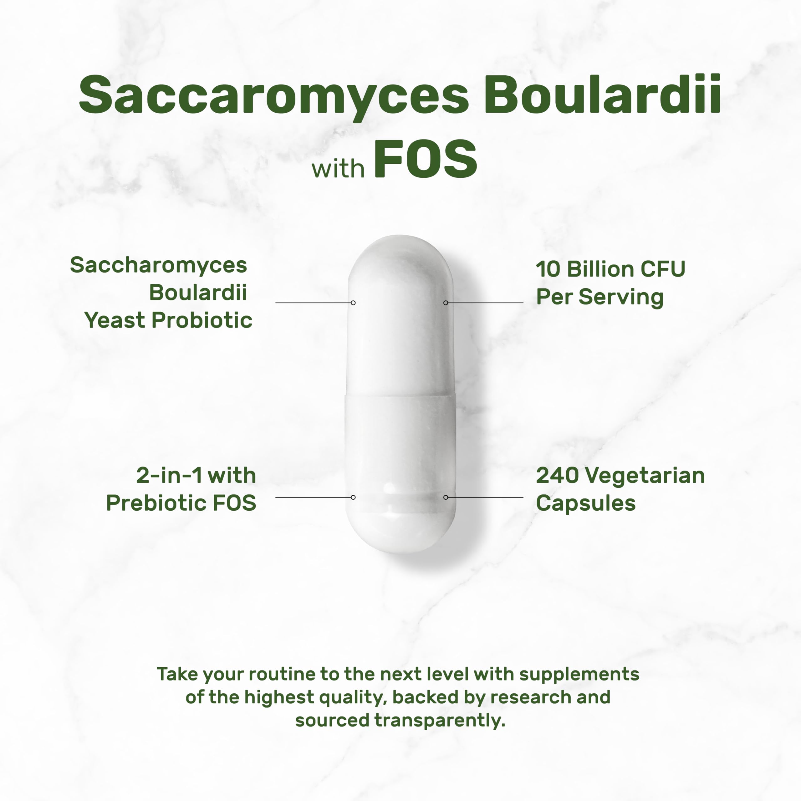 Foto 4 pulgar | Probiotico y Prebiotico Saccharomyces Boulardii + Fos 240 Cápsulas - Venta Internacional
