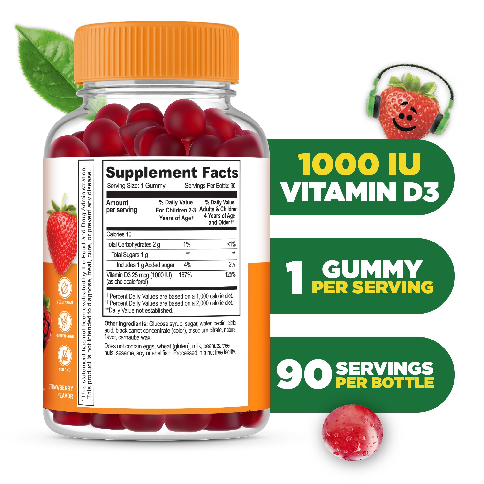Foto 3 pulgar | Suplemento Vitamina D Lifeable Kids Vitamina D3 1000 Ui 90 Gomitas - Venta Internacional