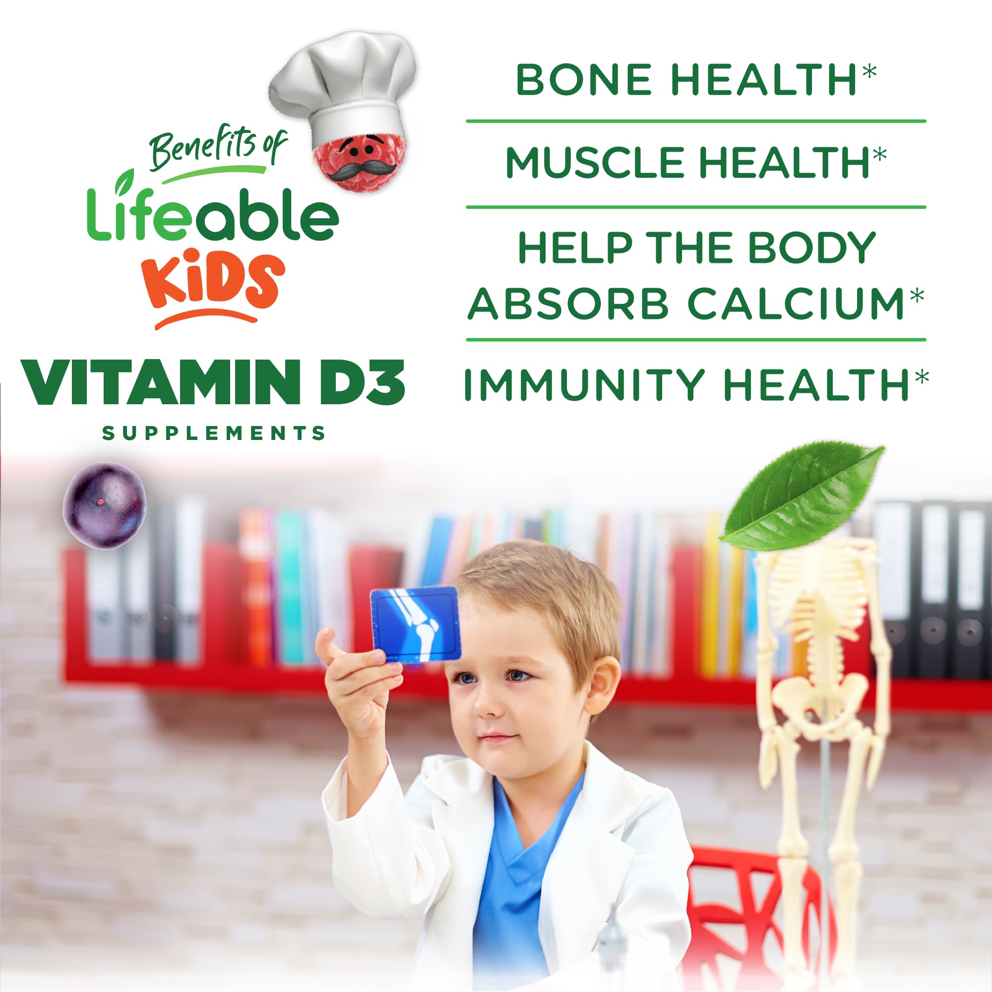 Foto 4 pulgar | Suplemento Vitamina D Lifeable Kids Vitamina D3 1000 Ui 90 Gomitas - Venta Internacional