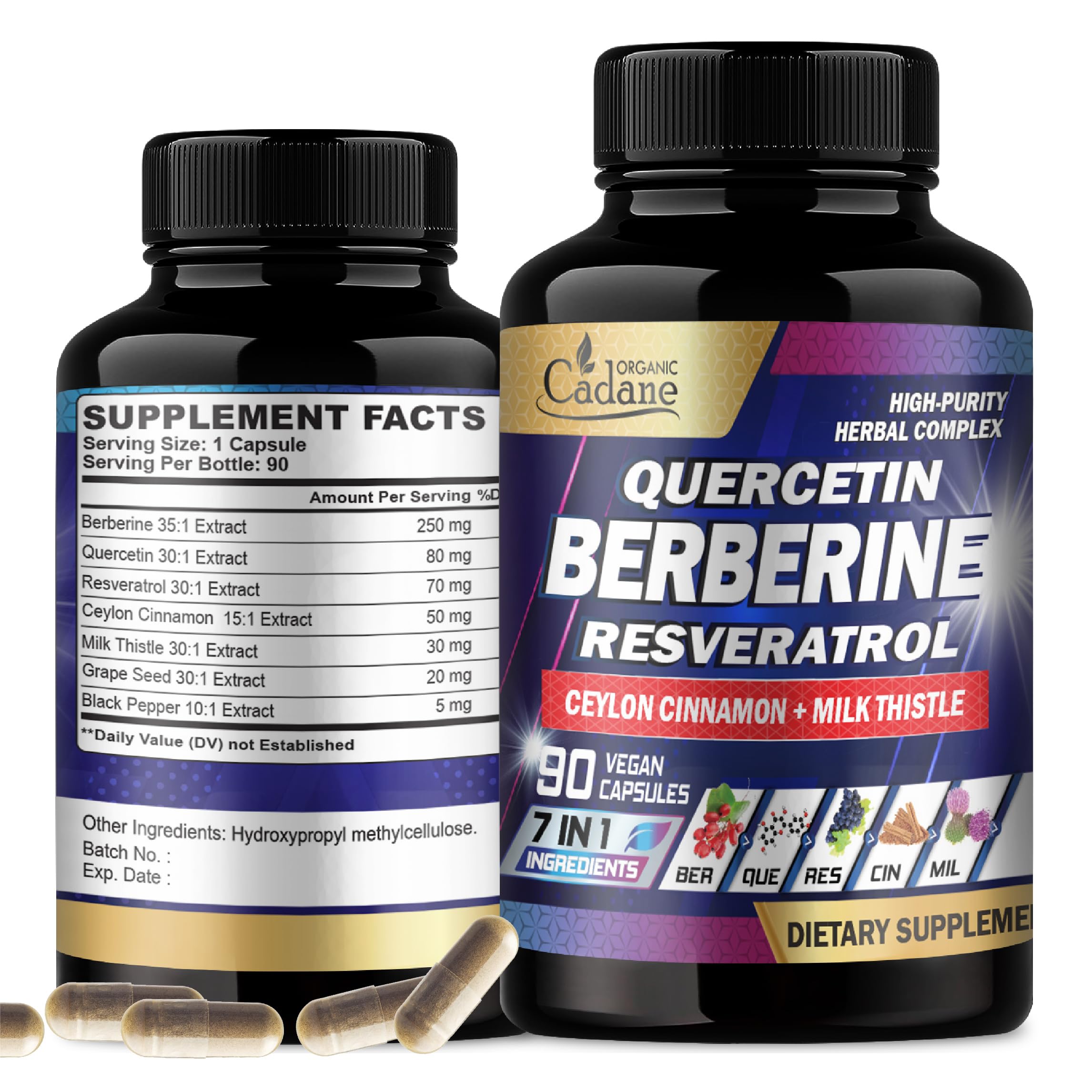 Foto 2 pulgar | Berberina Organic Cadane 90 Capsulas-Venta Internacional