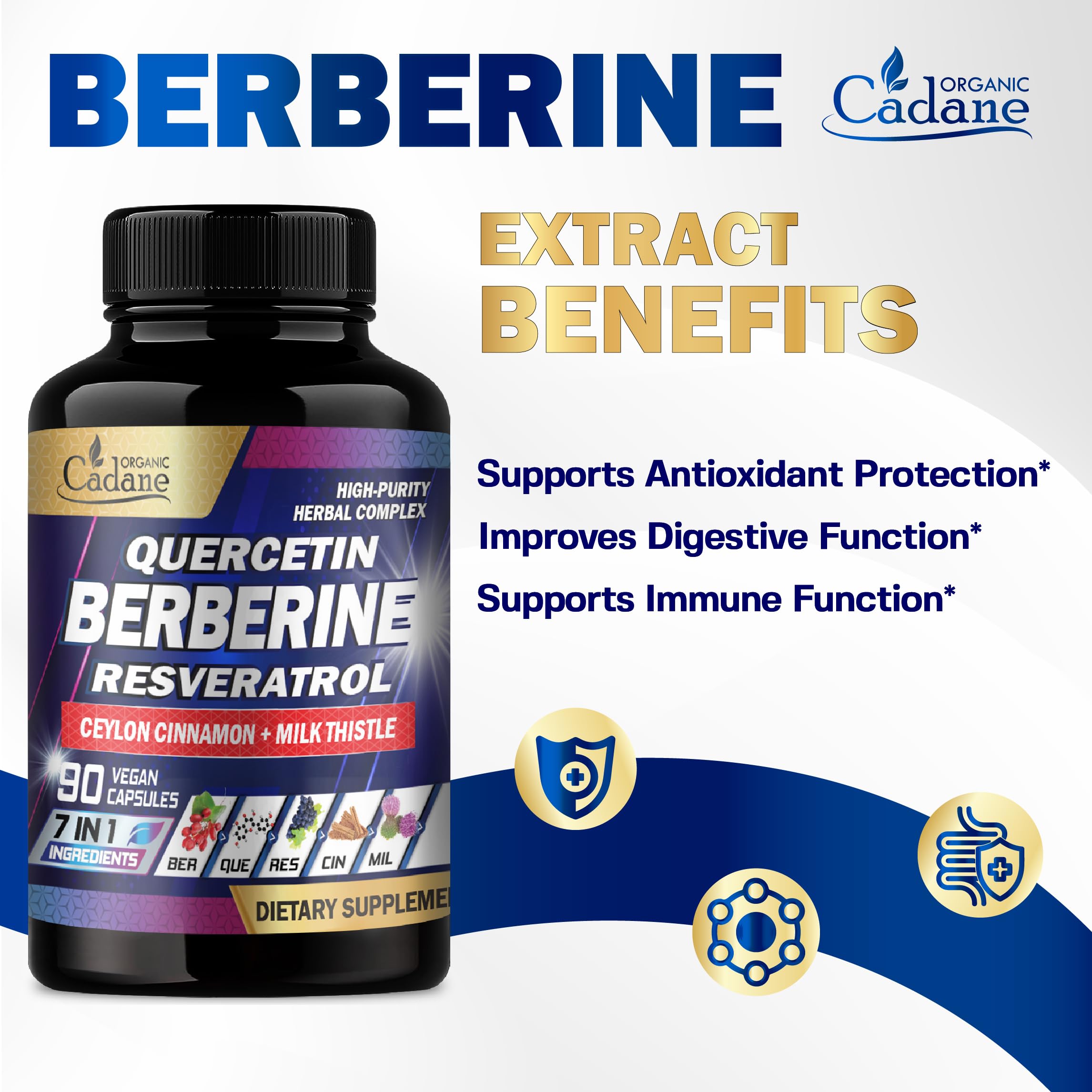 Foto 4 pulgar | Berberina Organic Cadane 90 Capsulas-Venta Internacional
