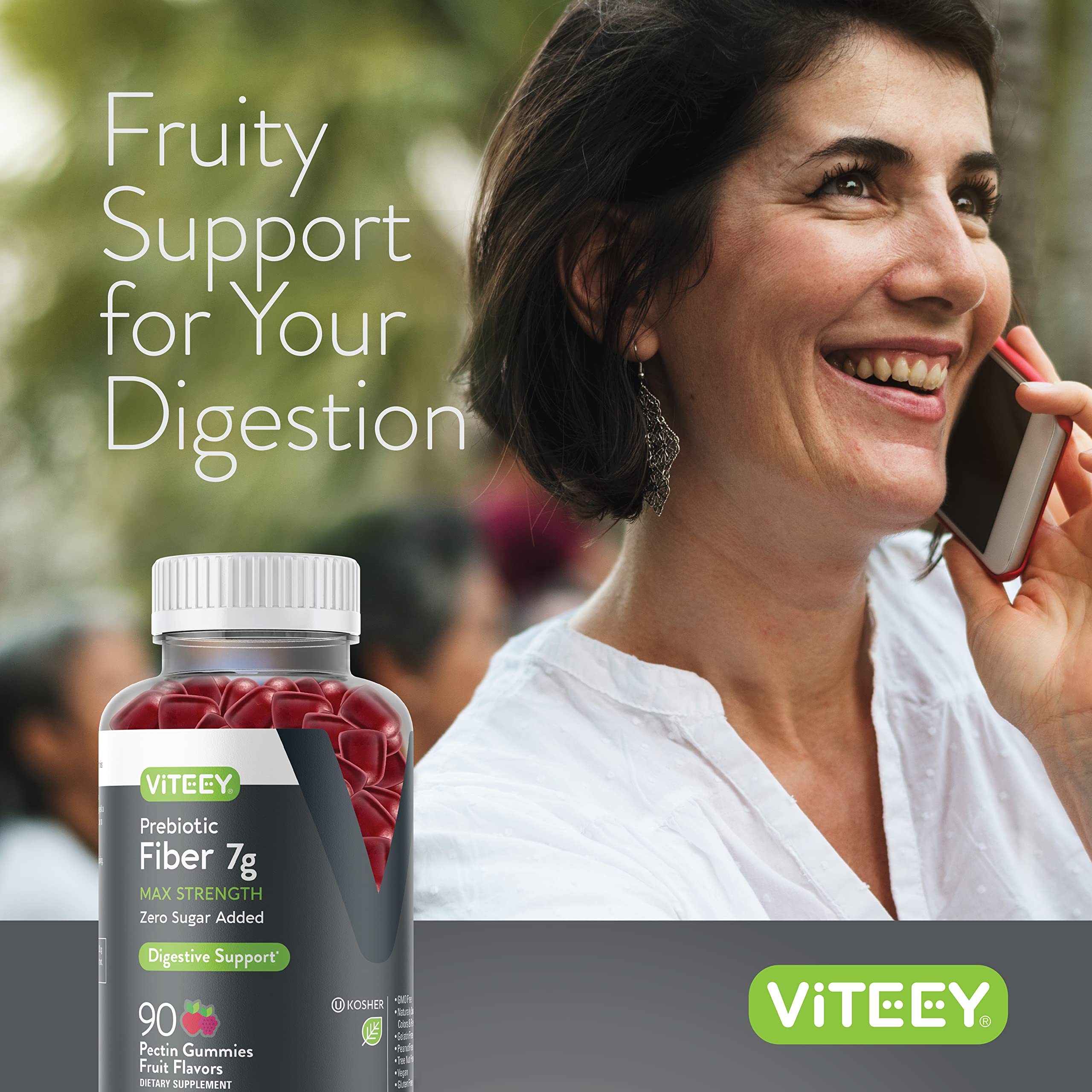 Foto 7 pulgar | Suplemento De Fibra Gummies Viteey Prebiotic 7 G Para Adultos 180 Unidades - Venta Internacional.