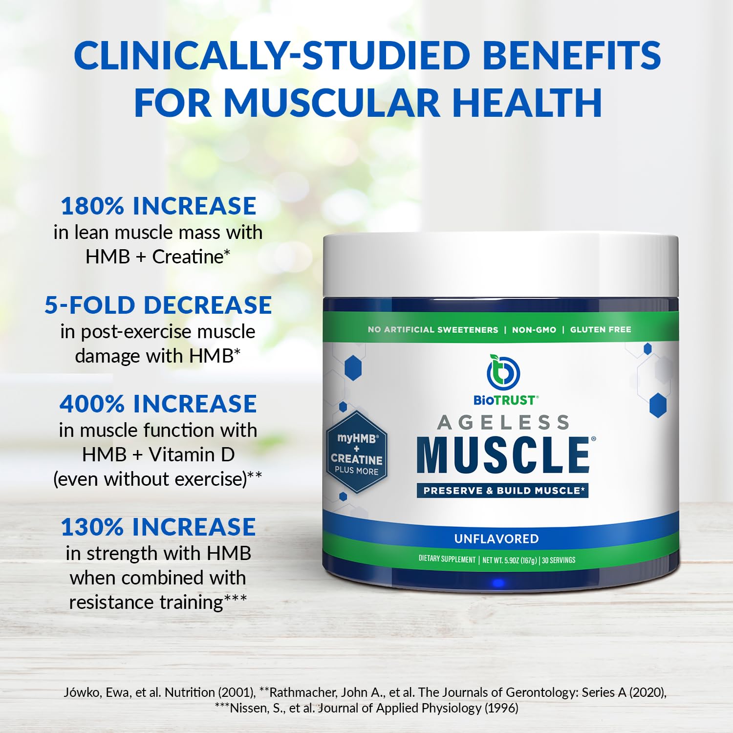 Foto 5 | Muscle Builder Biotrust Ageless Con Creatina En Polvo Hmb, 30 Dosis - Venta Internacional.