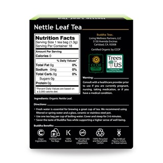 Foto 2 | Tea Buddha Teas Con Hojas De Ortiga Orgánicas, 18 Bolsitas De Té, Sin Cafeína - Venta Internacional.