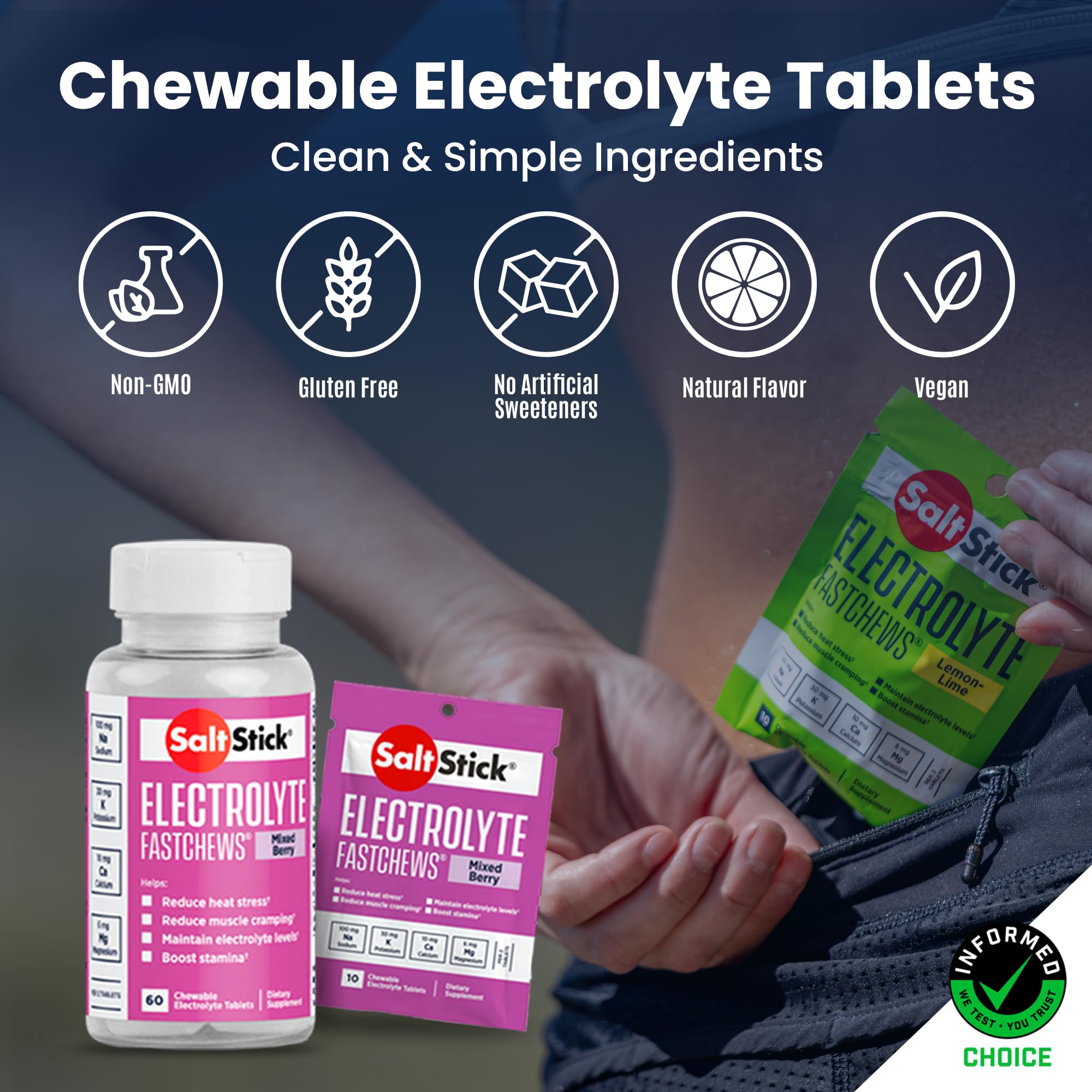 Foto 5 pulgar | Electrolyte Fastchews Saltstick Mixed Berry 60 Comprimidos - Venta Internacional.