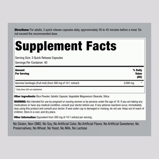 Foto 2 | Suplemento De Extracto De Garcinia Cambogia De Piping Rock 3000 Mg - Venta Internacional.
