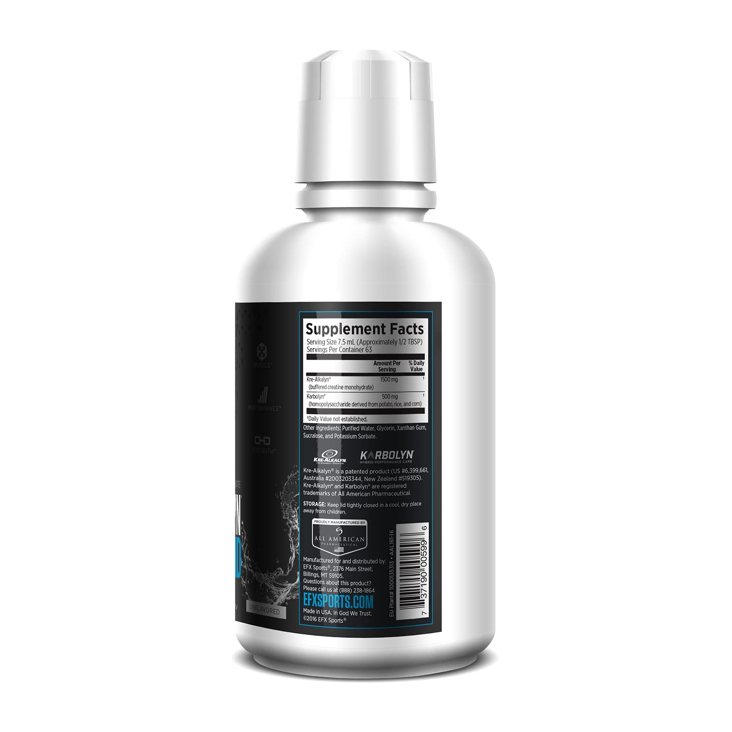 Foto 3 pulgar | Suplemento Líquido De Creatina Kre-alkalyn De Efx Sports, 63 Porciones - Venta Internacional.