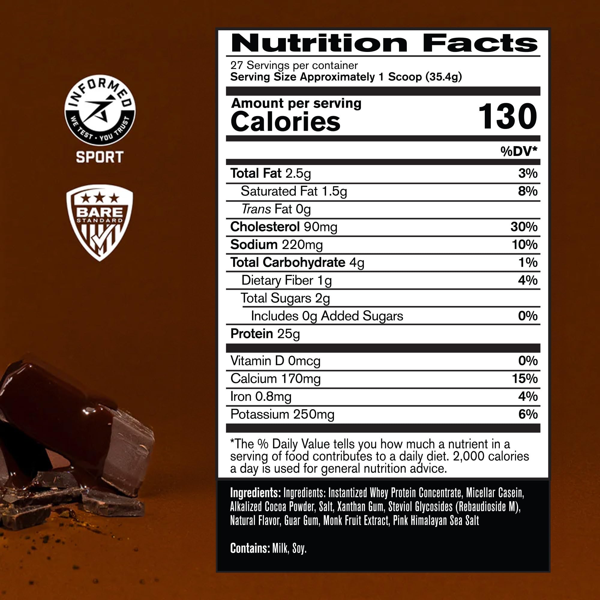 Foto 3 pulgar | Proteína En Polvo Bare Performance Nutrition Bpn Whey + Caseína - Venta Internacional.