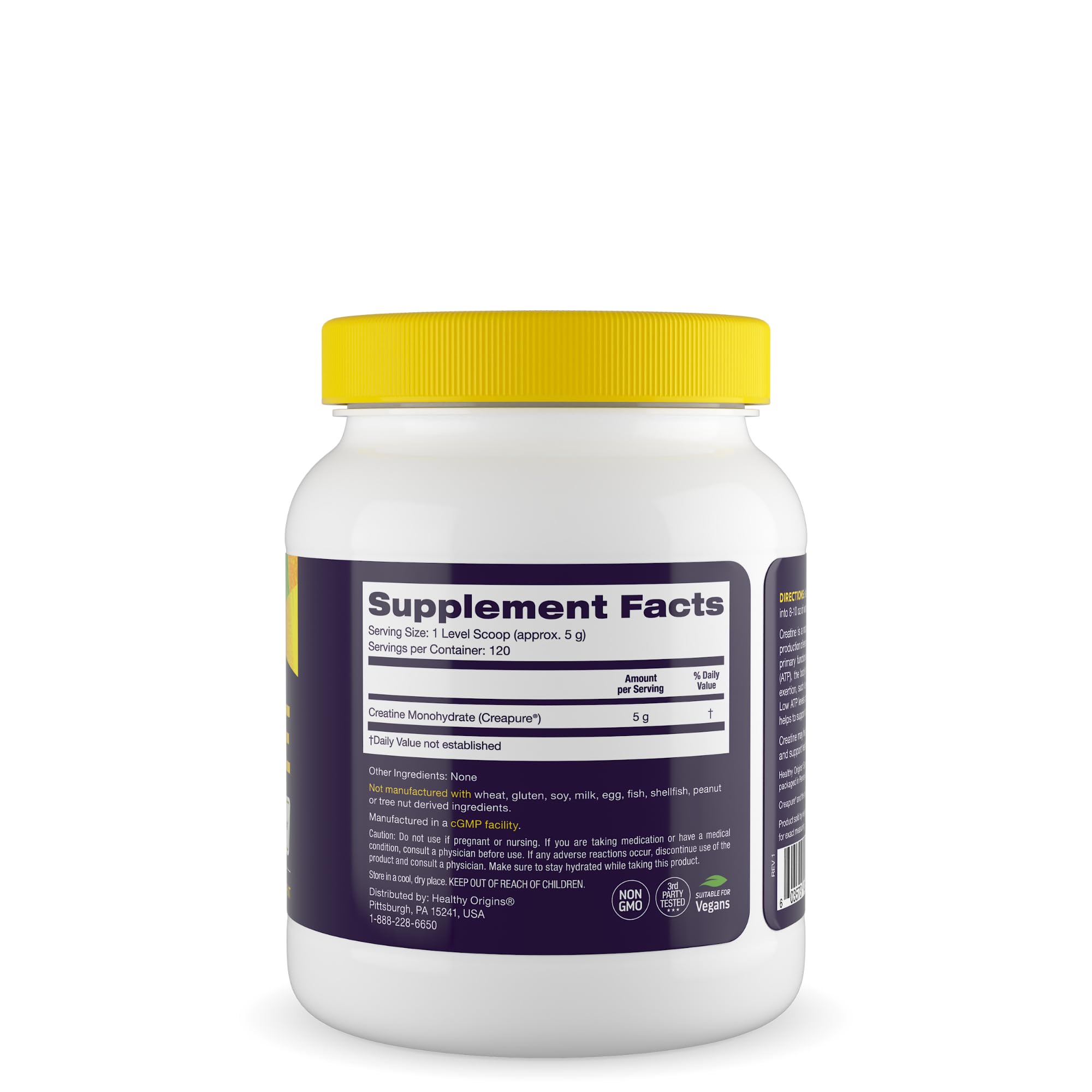 Foto 3 pulgar | Creatine Creatine Healthy Origins Creapure 625 Ml Sin Sabor - Venta Internacional.