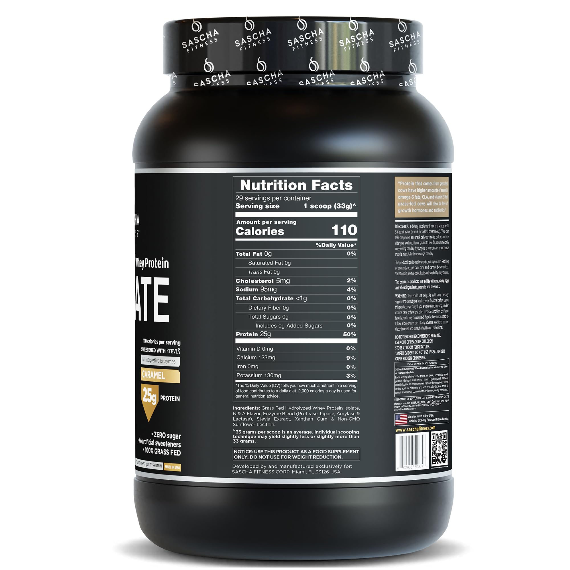 Foto 2 | Proteína En Polvo Aislada De Suero Hidrolizado Sascha Fitness, 2.11 Libras - Venta Internacional.