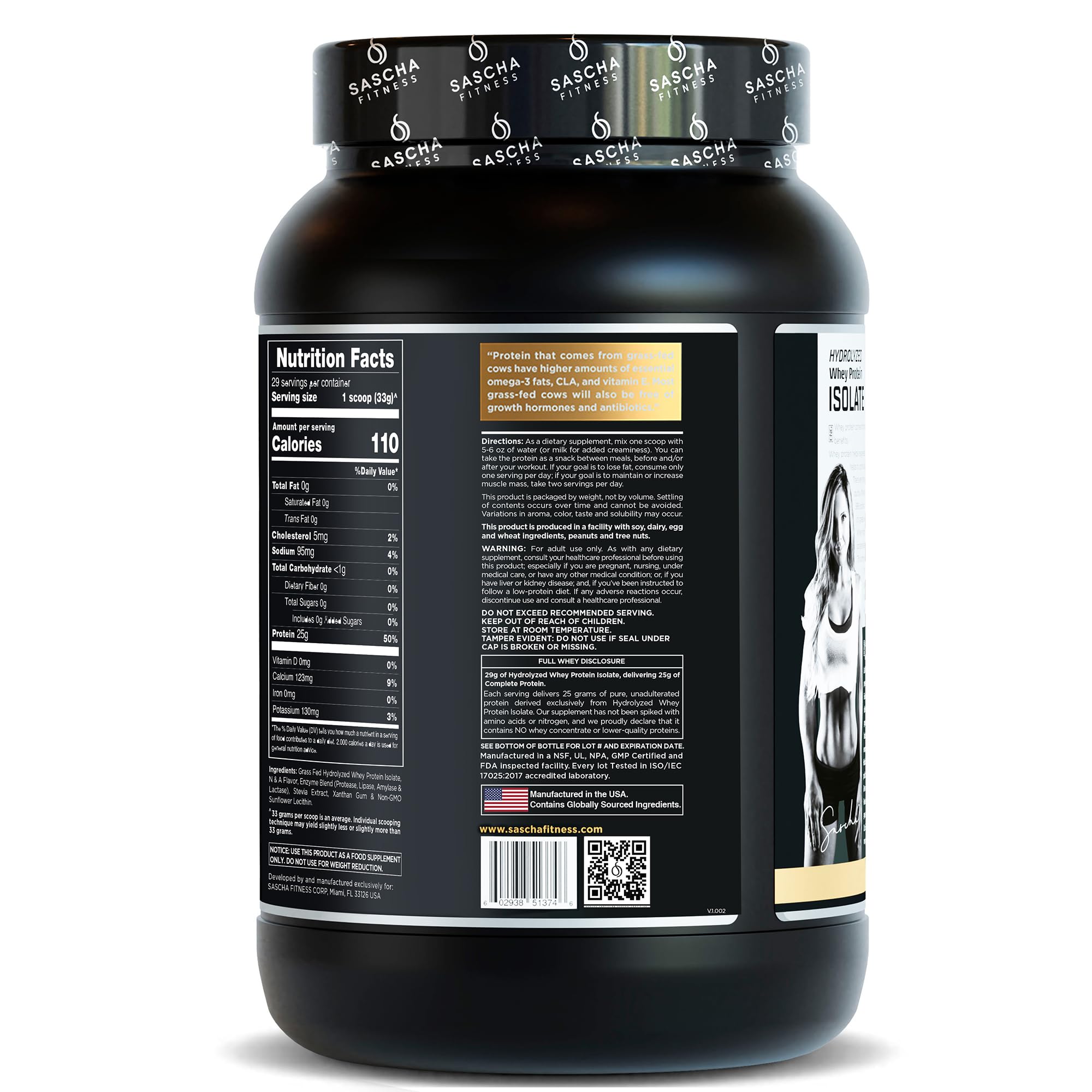 Foto 5 pulgar | Proteína En Polvo Aislada De Suero Hidrolizado Sascha Fitness, 2.11 Libras - Venta Internacional.