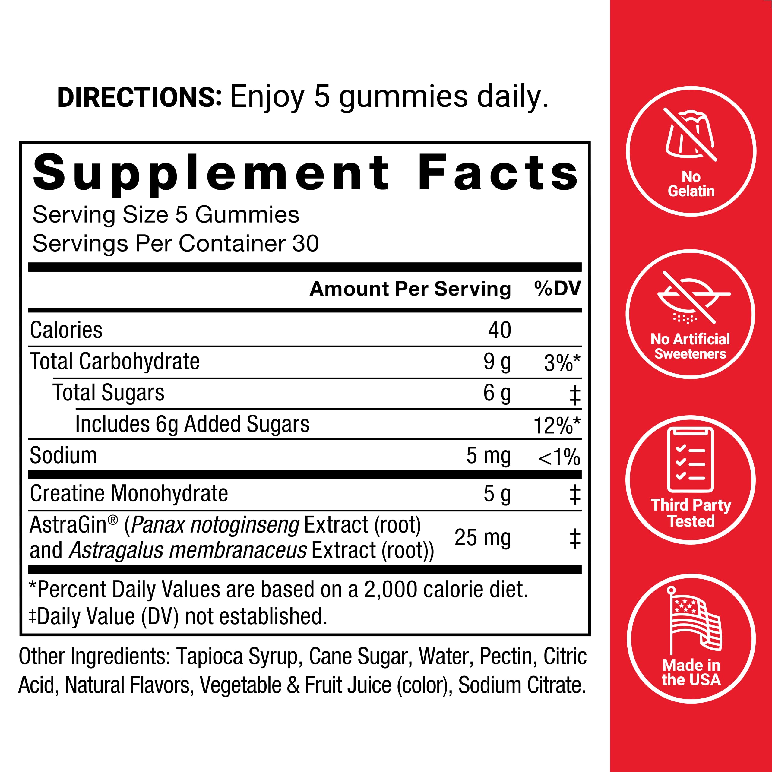 Foto 4 pulgar | Creatina Gummies Force Factor, Dosis De 5 G Estudiadas Clínicamente - Venta Internacional.