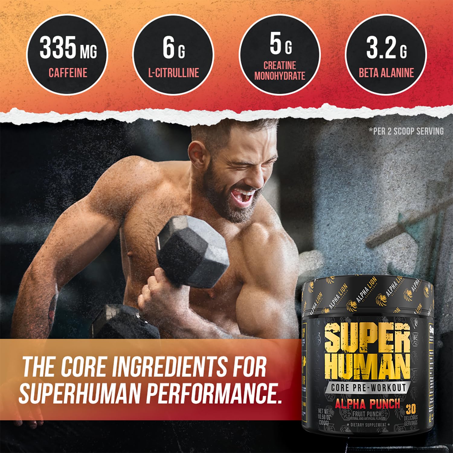 Foto 6 pulgar | Polvo Para Antes Del Entrenamiento Alpha Lion Core Con Creatina 30 Porciones - Venta Internacional.