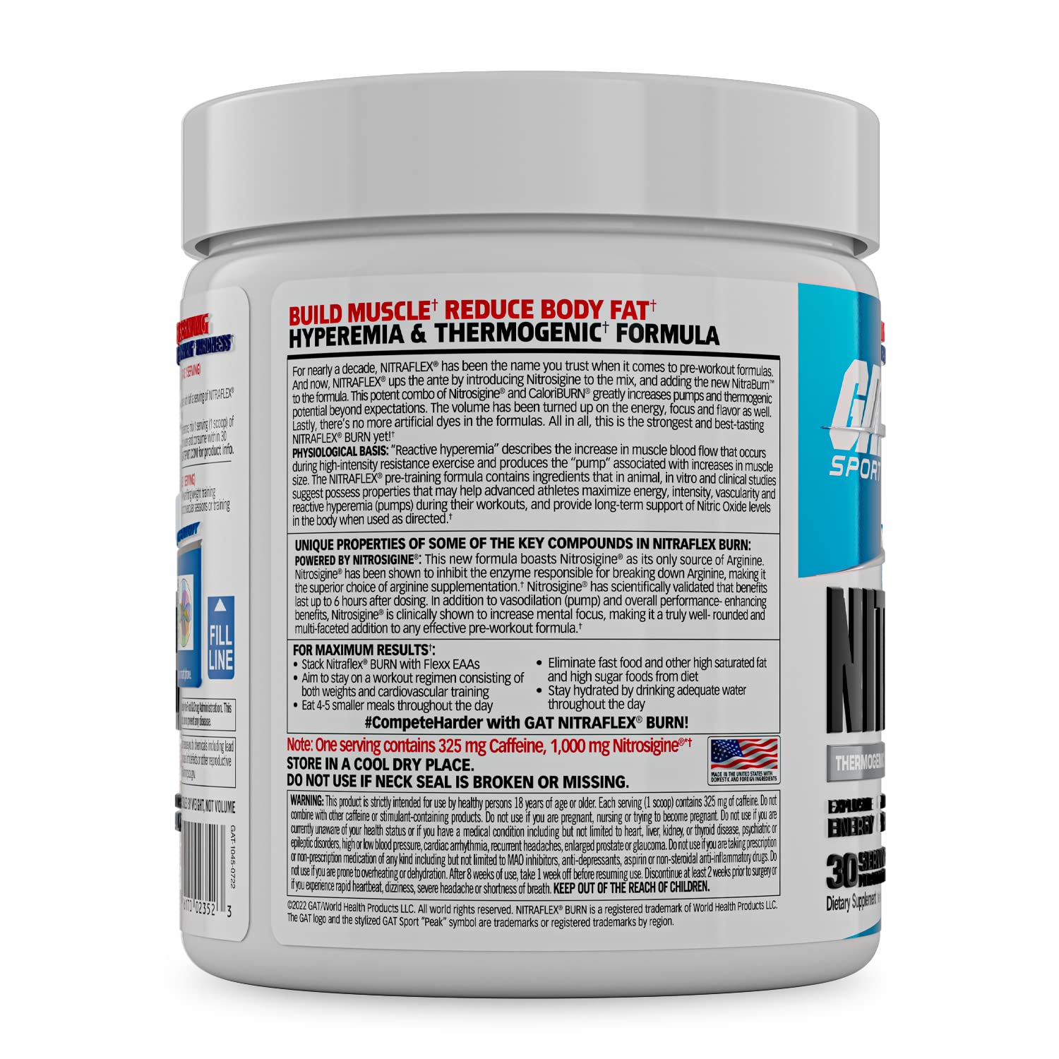 Foto 4 pulgar | Suplemento Gat Sport Nitraflex Burn Pre-workout Blue Frambuesa - Venta Internacional.