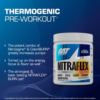 Foto 5 | Suplemento Gat Sport Nitraflex Burn Pre-workout Blue Frambuesa - Venta Internacional.