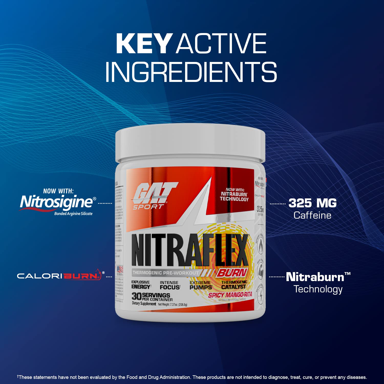 Foto 7 pulgar | Suplemento Gat Sport Nitraflex Burn Pre-workout Blue Frambuesa - Venta Internacional.