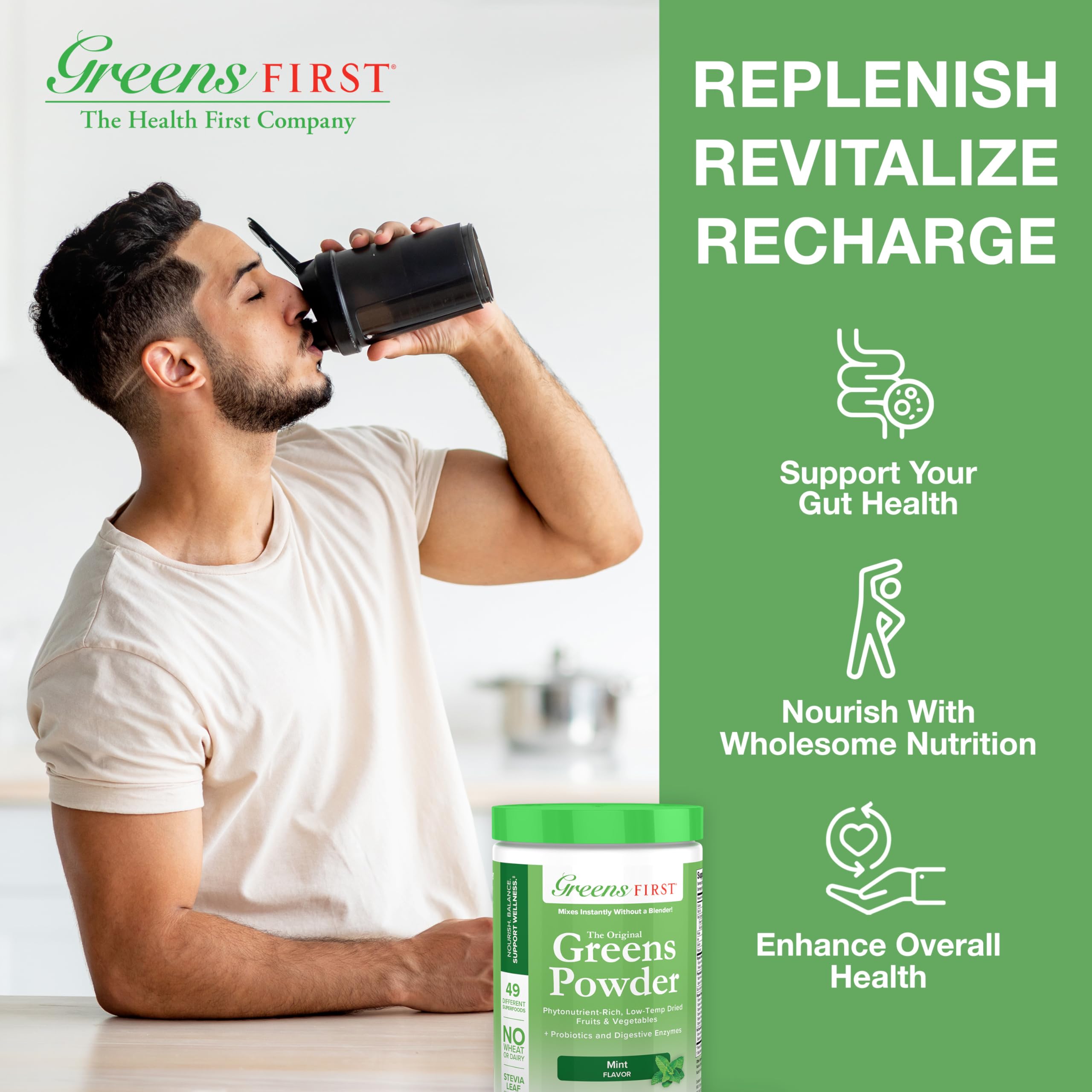 Foto 5 pulgar | Suplemento Greens First Mint Flavor 30 Porciones 290 Ml - Venta Internacional.