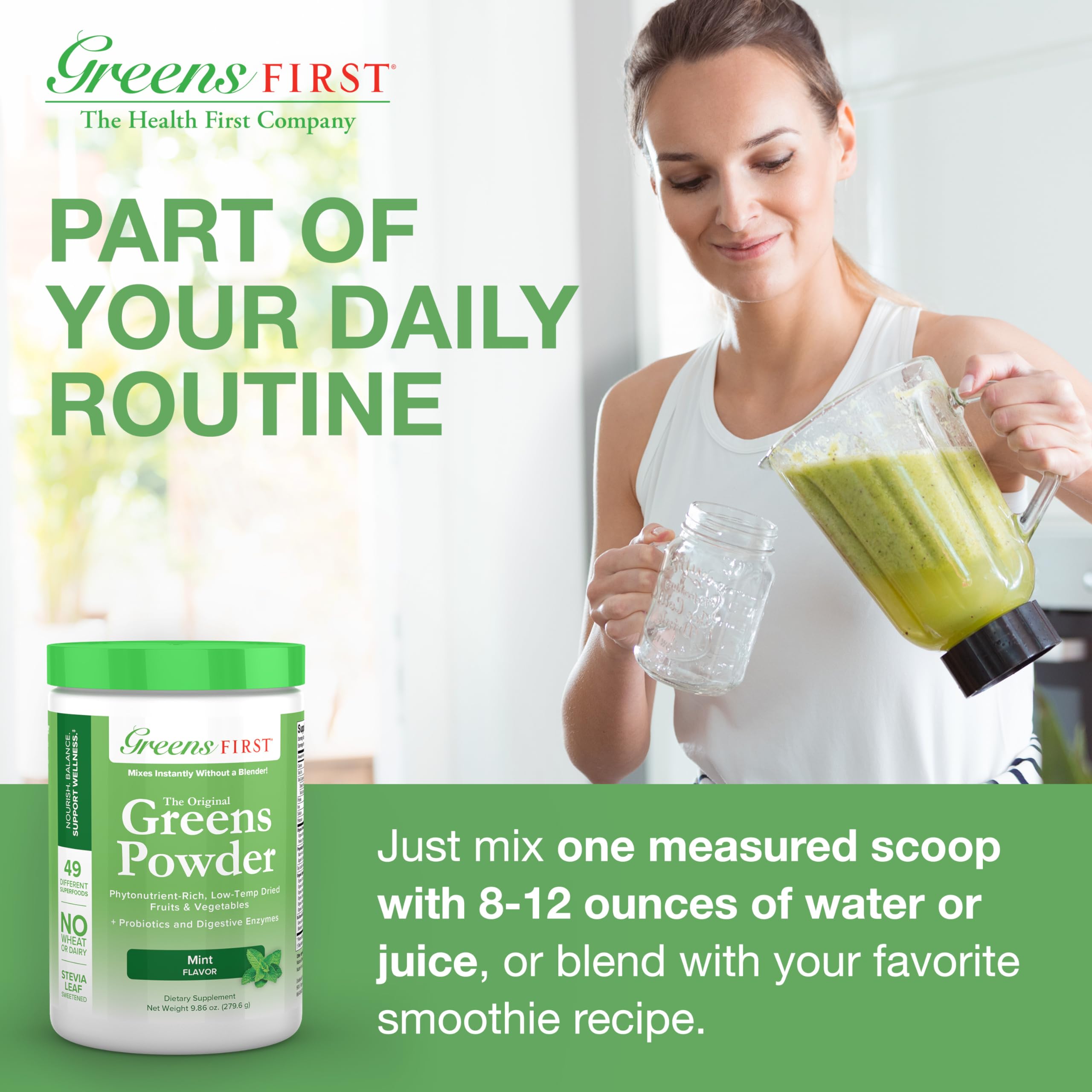 Foto 7 pulgar | Suplemento Greens First Mint Flavor 30 Porciones 290 Ml - Venta Internacional.