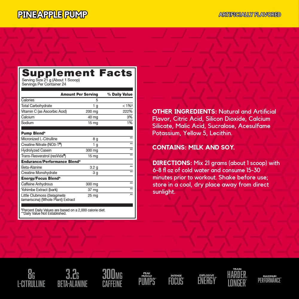 Foto 3 pulgar | Polvo Preentrenamiento Bsn N.o.-xplode Pineapple Pump, 24 Unidades - Venta Internacional.