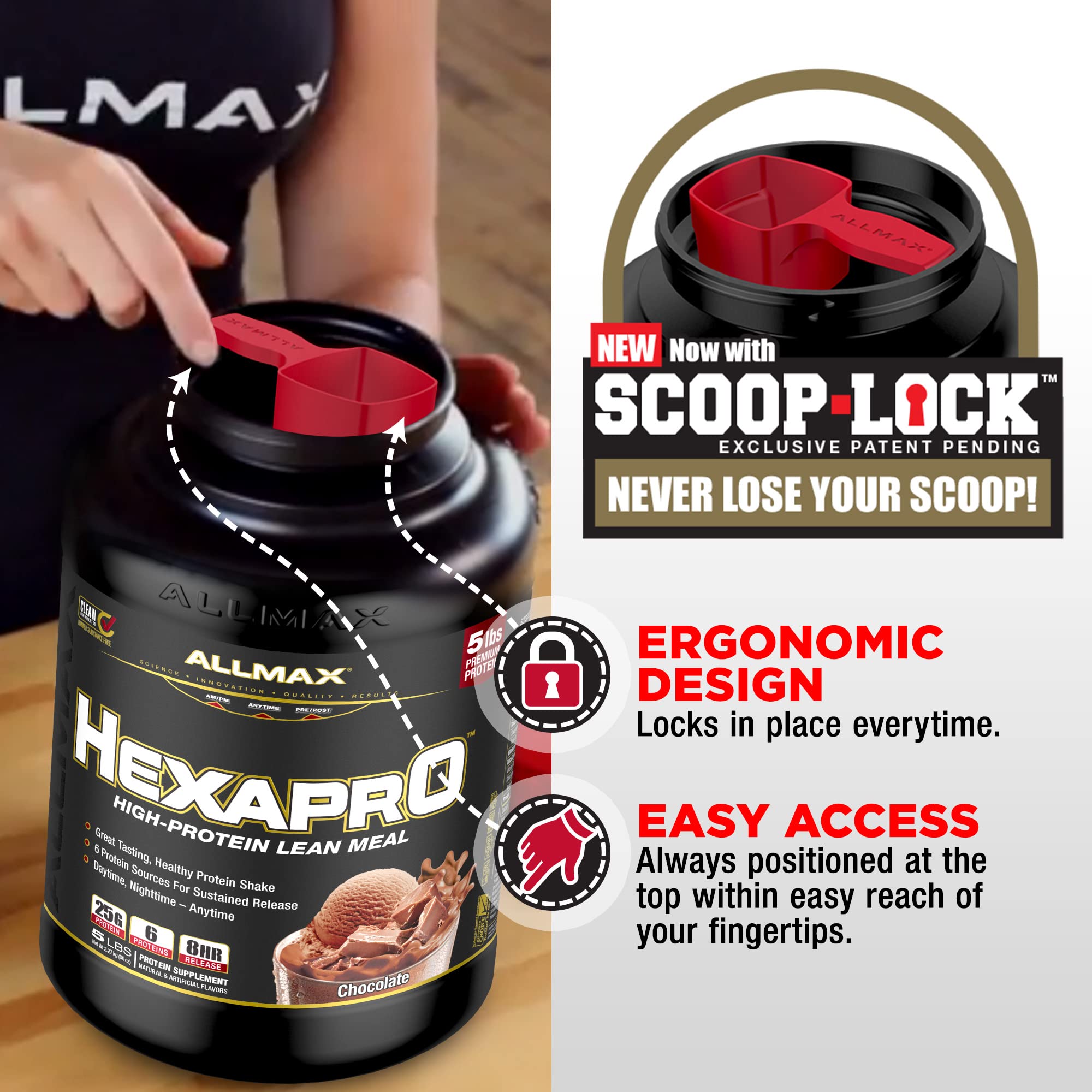 Foto 5 pulgar | Batido De Proteínas Allmax Hexapro Chocolate 907 G 25 G De Proteína - Venta Internacional.