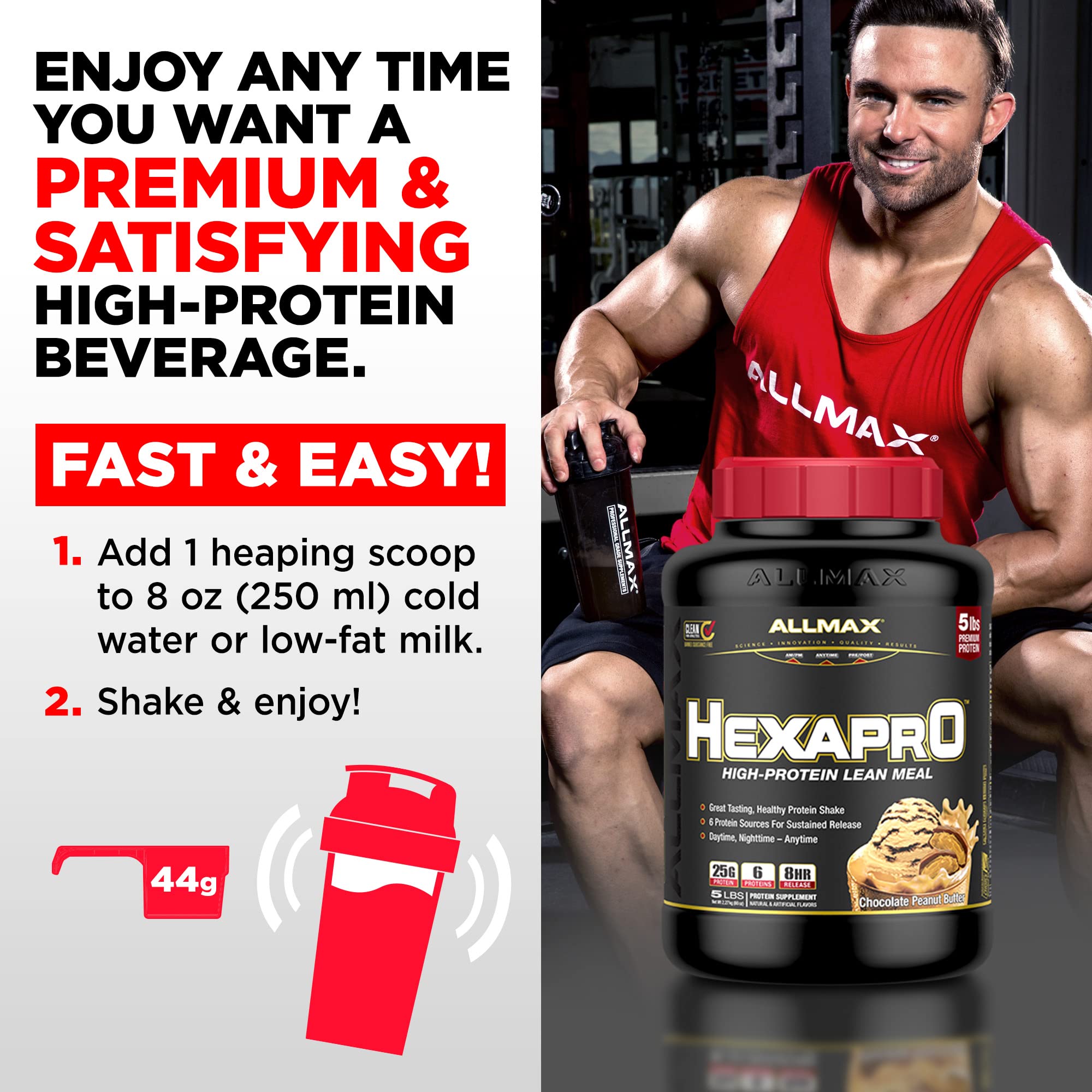 Foto 7 pulgar | Batido De Proteínas Allmax Hexapro Chocolate 907 G 25 G De Proteína - Venta Internacional.