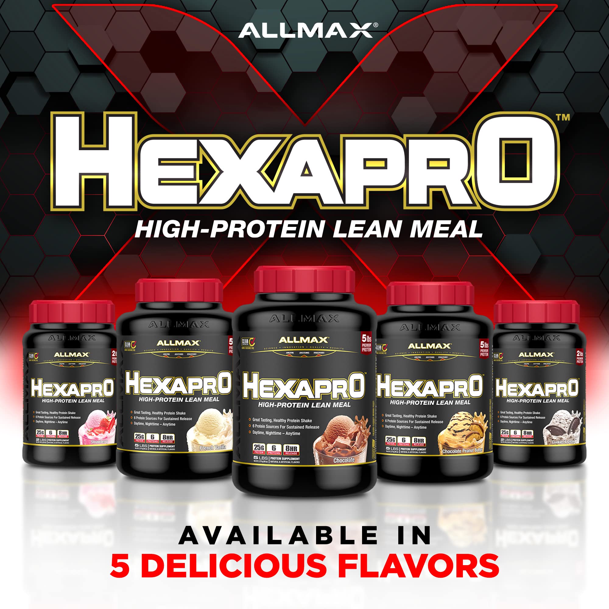 Foto 8 pulgar | Batido De Proteínas Allmax Hexapro Chocolate 907 G 25 G De Proteína - Venta Internacional.
