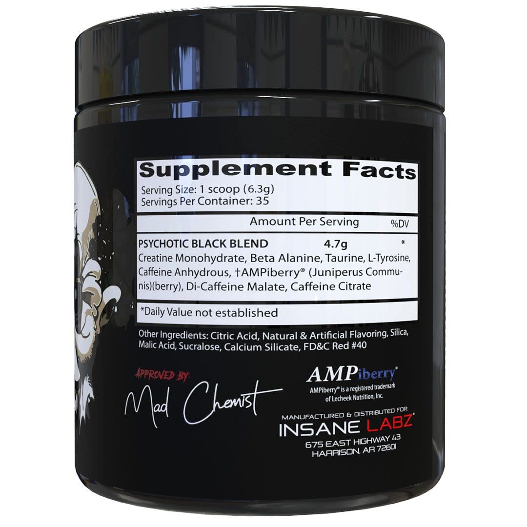 Foto 2 | Polvo Para Antes Del Entrenamiento Insane Labz Psychotic Black Edition - Venta Internacional.