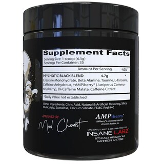 Foto 2 | Polvo Para Antes Del Entrenamiento Insane Labz Psychotic Black Edition - Venta Internacional.