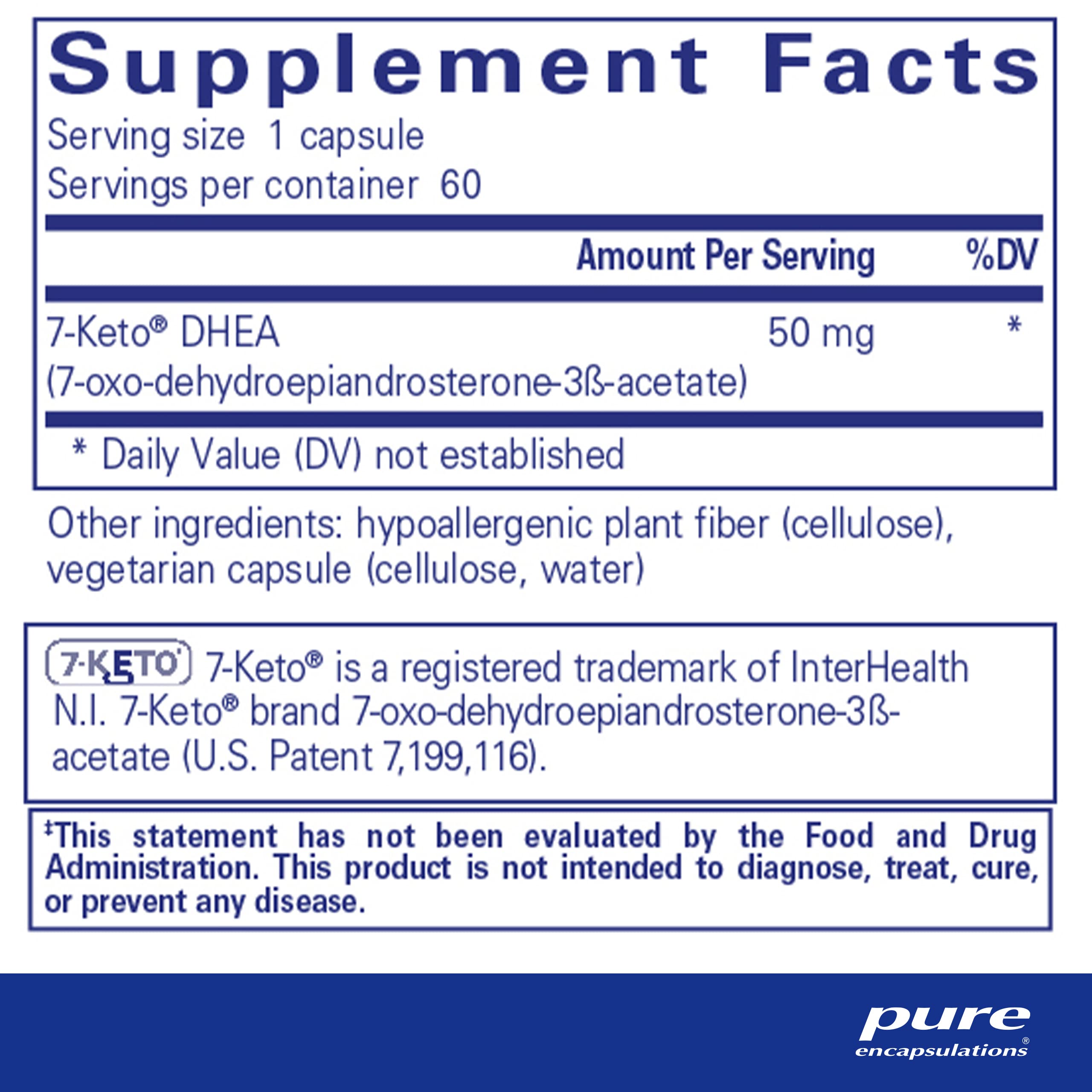 Foto 3 pulgar | Suplemento Pure Encapsulations 7-keto Dhea 50 Mg 60 Cápsulas - Venta Internacional.