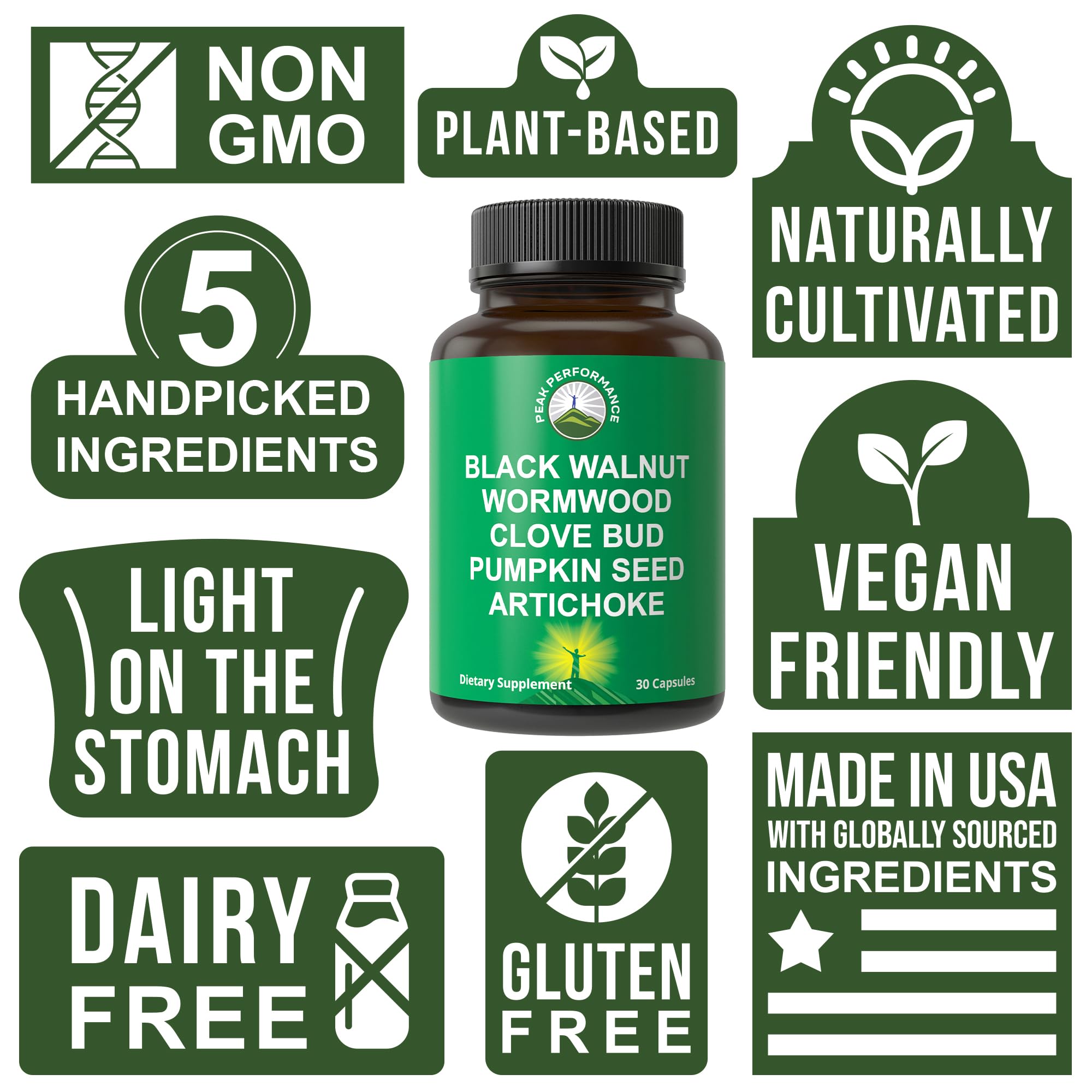Foto 2 | Supplement Peak Performance Wormwood Black Walnut Clave Cleanse - Venta Internacional.