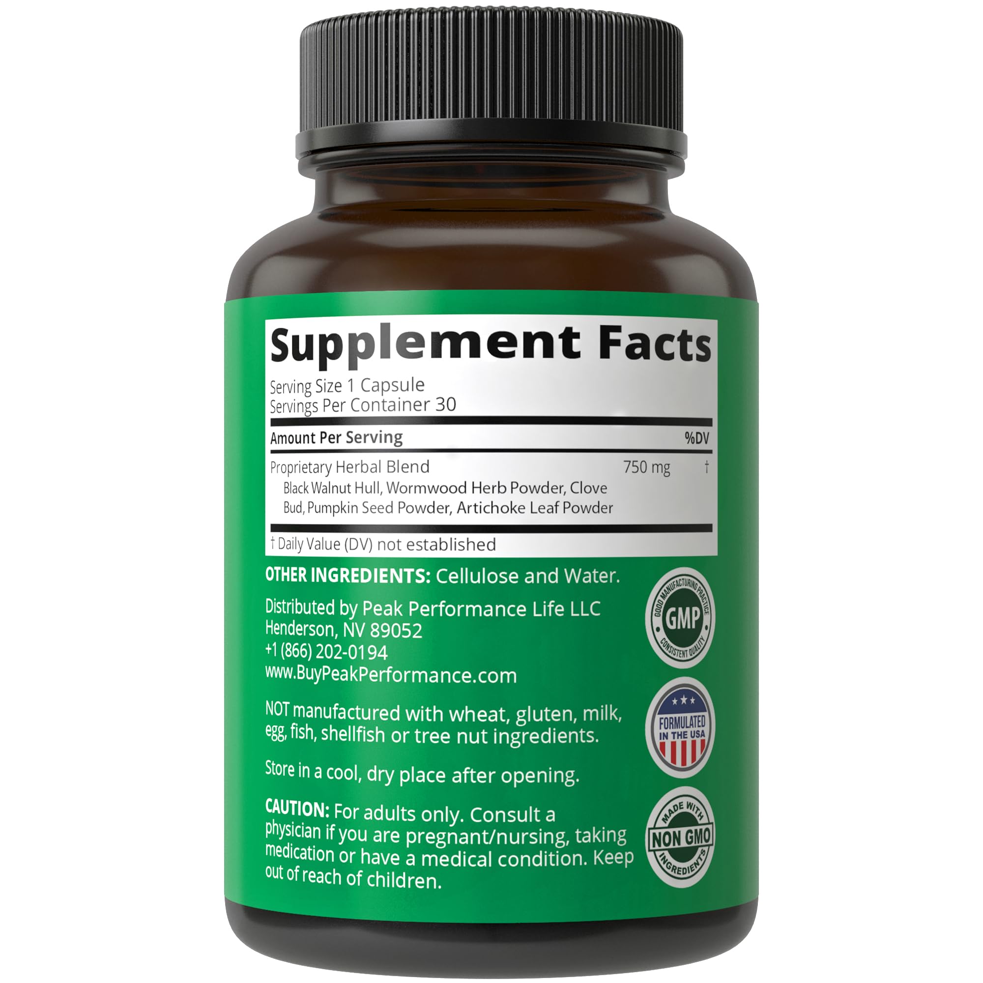 Foto 6 pulgar | Supplement Peak Performance Wormwood Black Walnut Clave Cleanse - Venta Internacional.