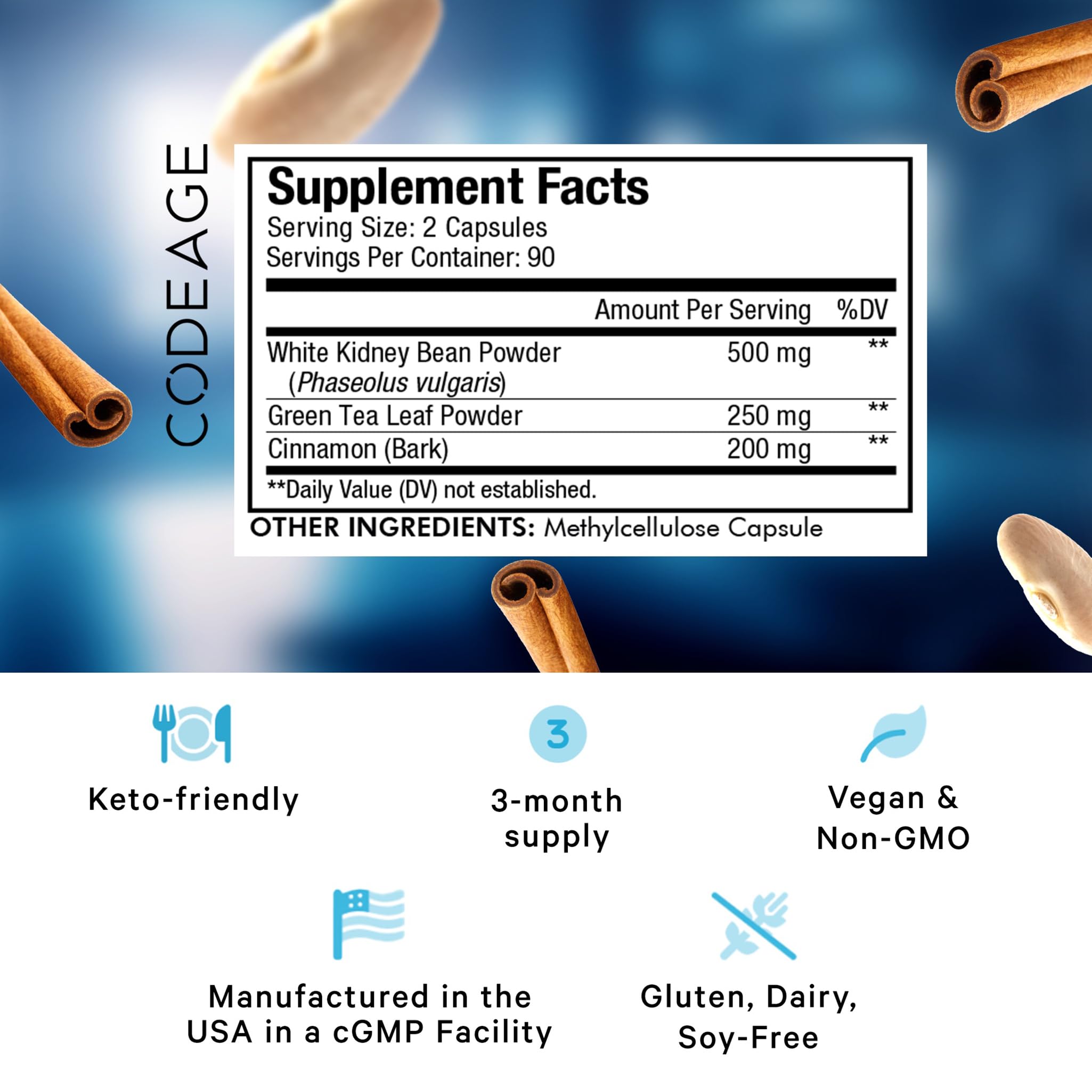 Foto 3 pulgar | Suplemento Codeage Keto Carb Focus 180 Cápsulas 3 Meses - Venta Internacional.