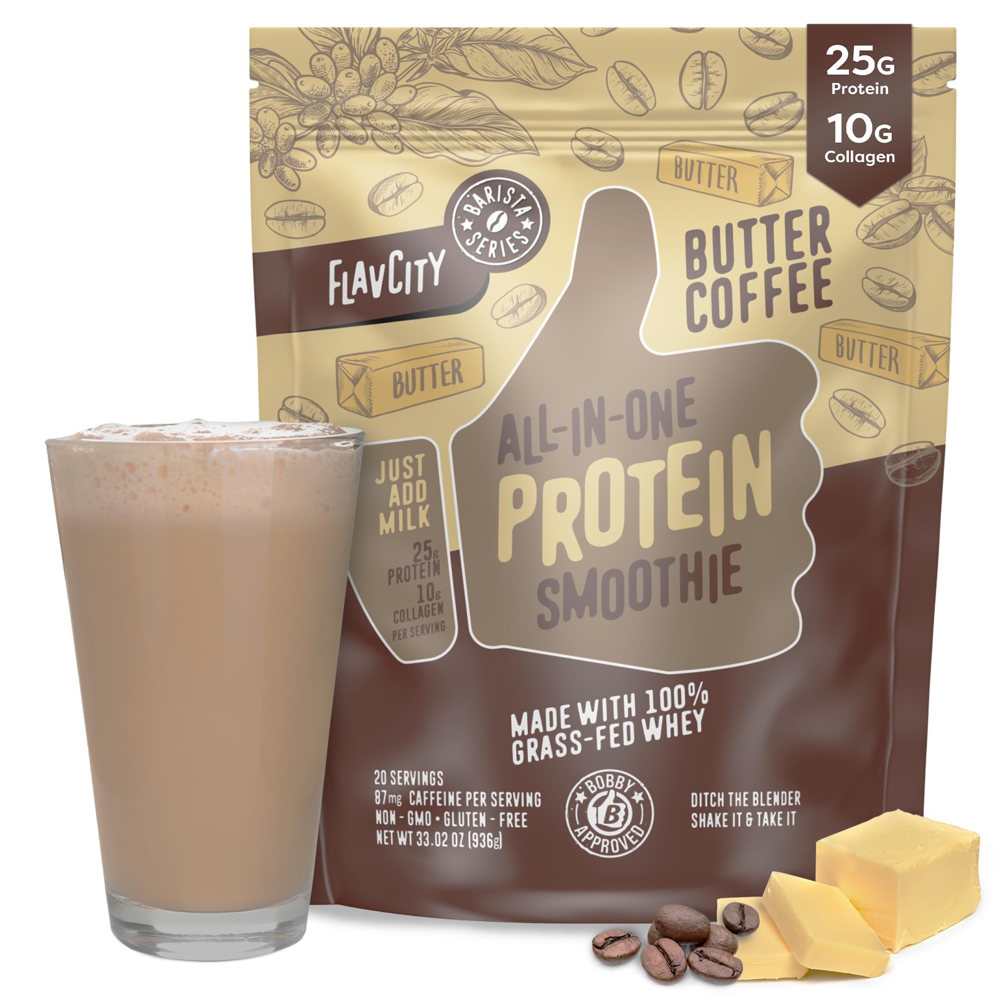 Foto 1 | Smoothie De Proteína En Polvo Flavcity Butter Coffee 750 Ml 25 G - Venta Internacional.