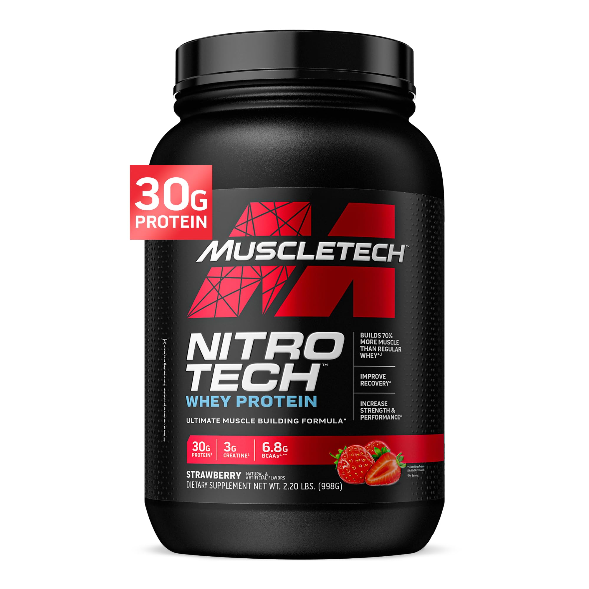 Foto 2 pulgar | Proteína De Suero En Polvo Muscletech Nitro-tech Fresa 1 Kg - Venta Internacional.