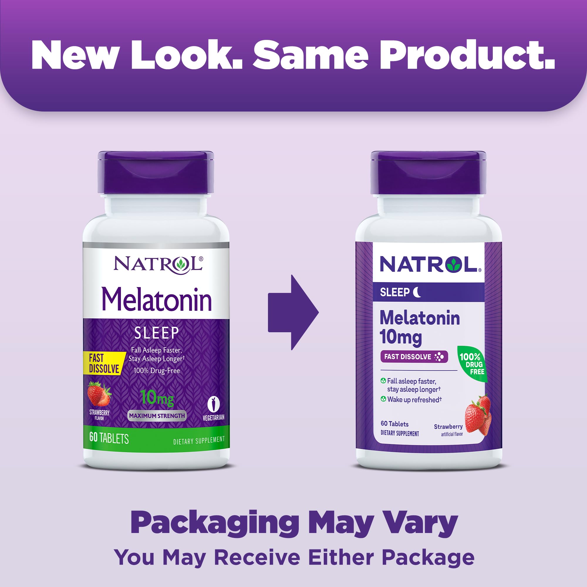 Foto 3 pulgar | Suplemento Natrol Melatonin 10 Mg De Fresa 60 Comprimidos - Venta Internacional.